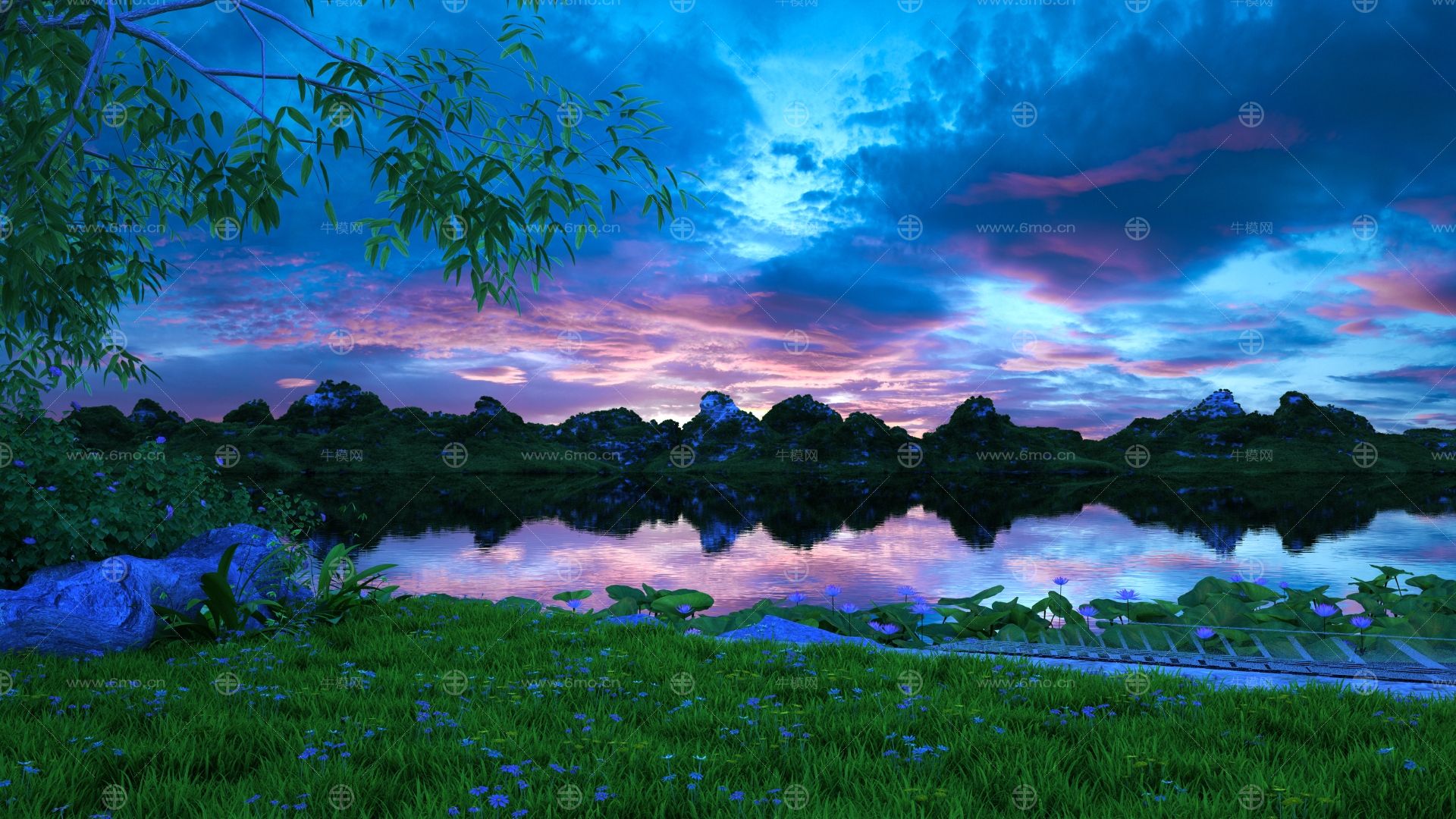 仙女湖 自然景观 池塘 山水 夕阳 湿地 生态 自然环境 保护区 唯美
