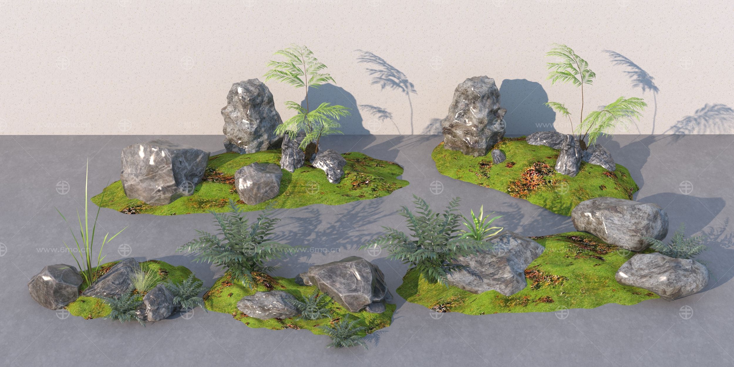现代景观石头 园林景石 庭院石头3D模型