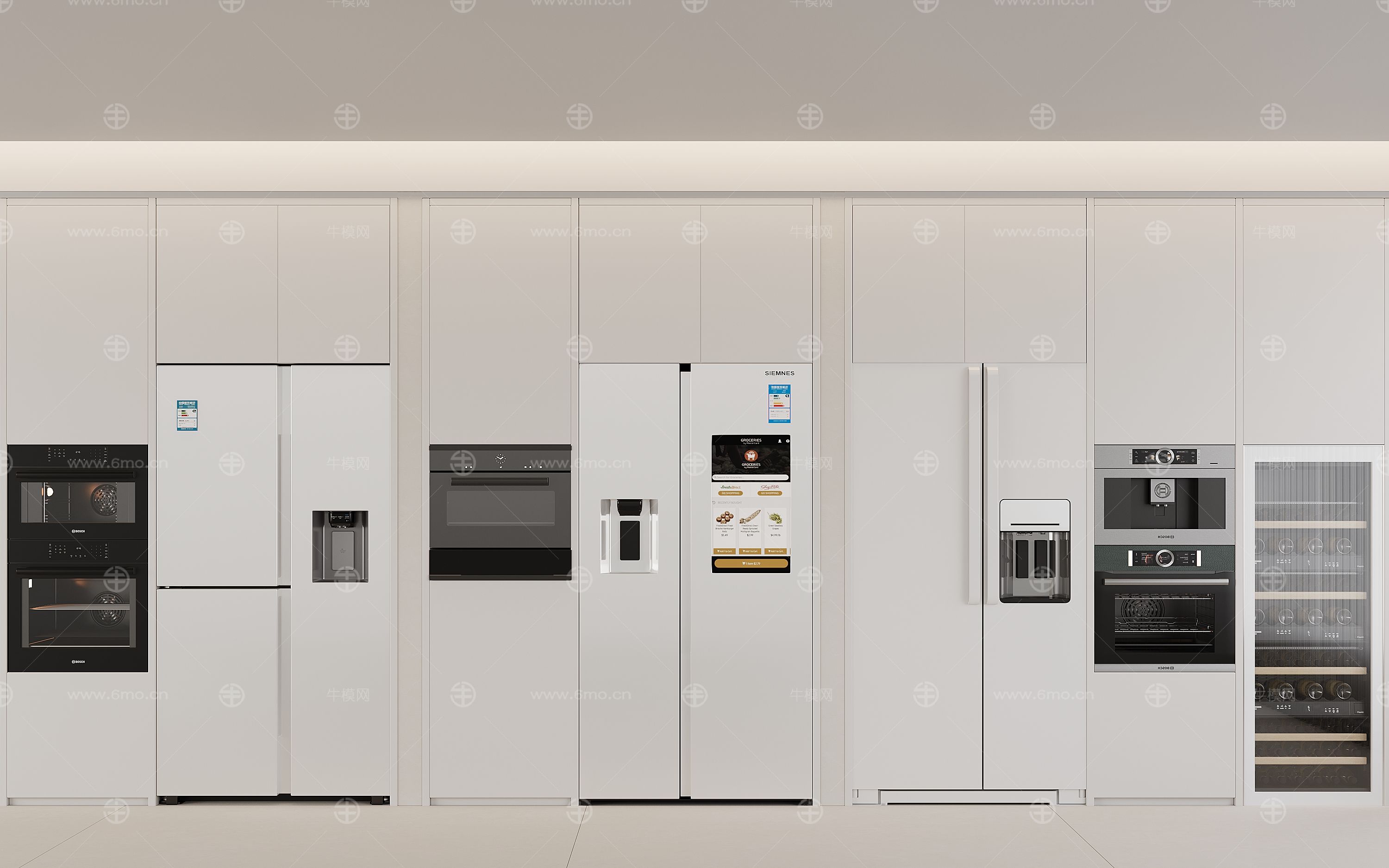 现代冰箱冰柜智能冰箱 橱窗 烤箱 消毒柜 洗碗机 双门冰