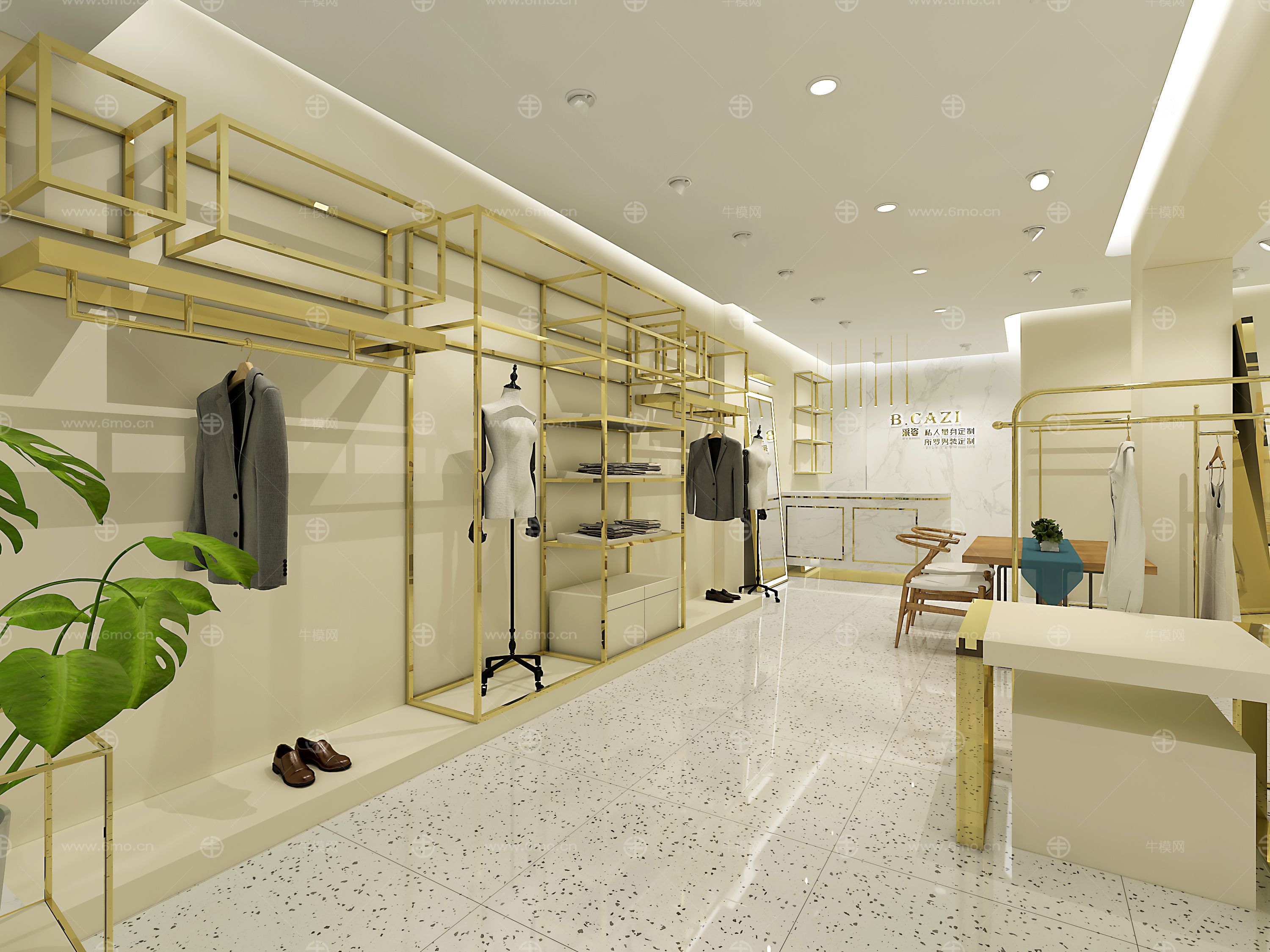 服装定制店施工图和效果图