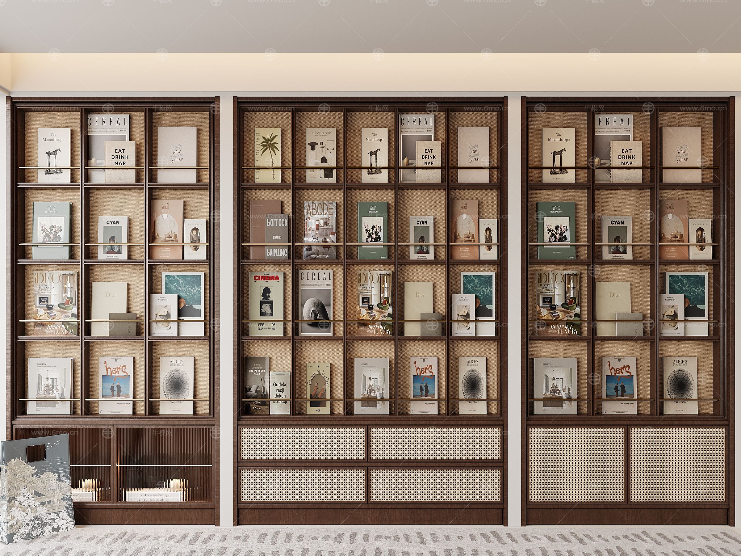 现代书柜 书籍 展示柜 开放式书柜