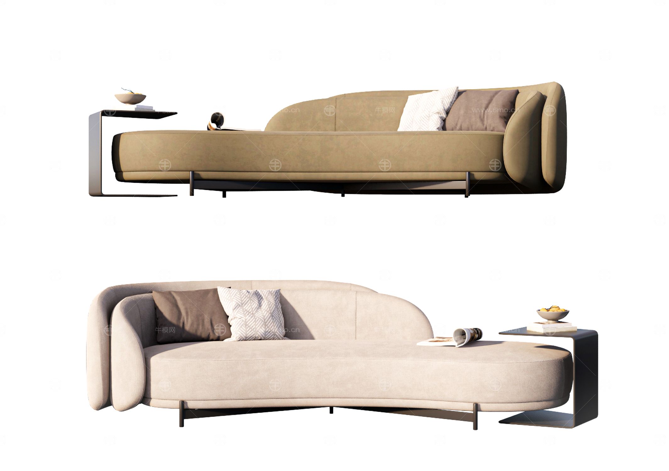 现代弧形沙发SU模型ID