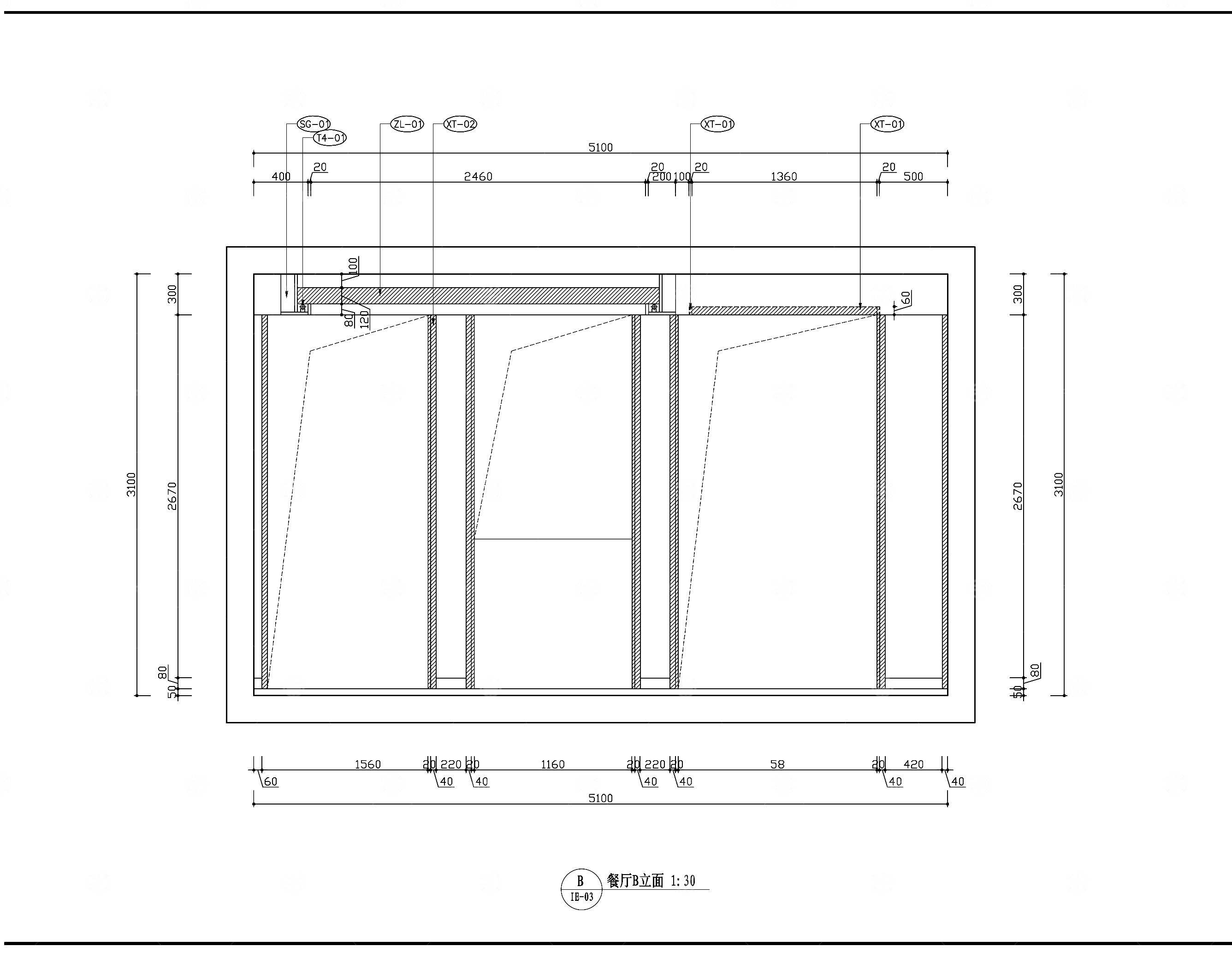 家装施工图，CAD,新中式风格