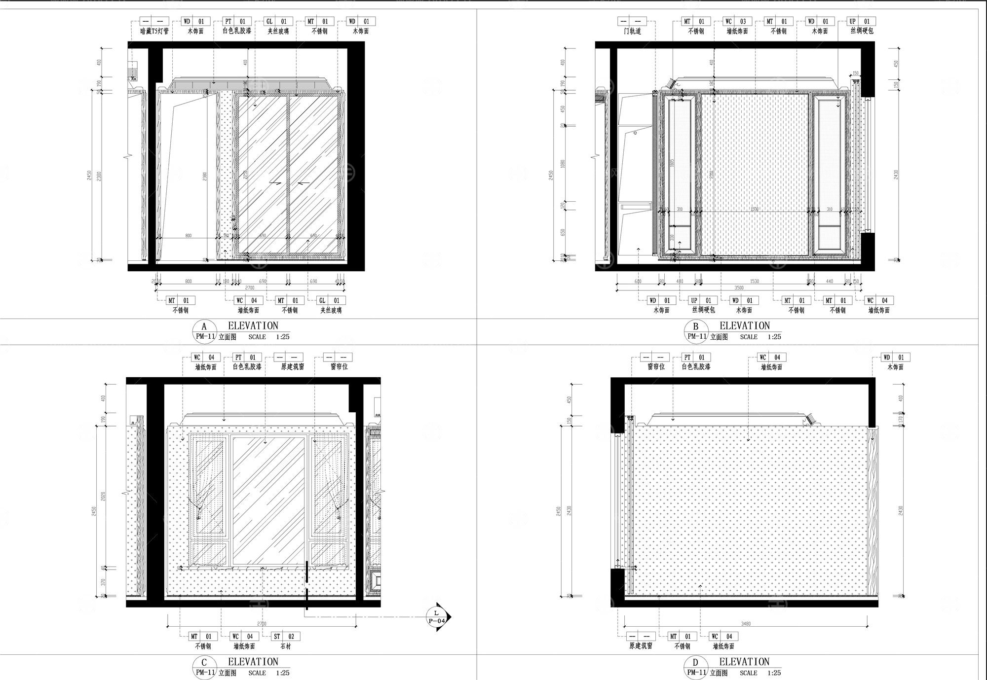 家装施工图，CAD,古典风格风格