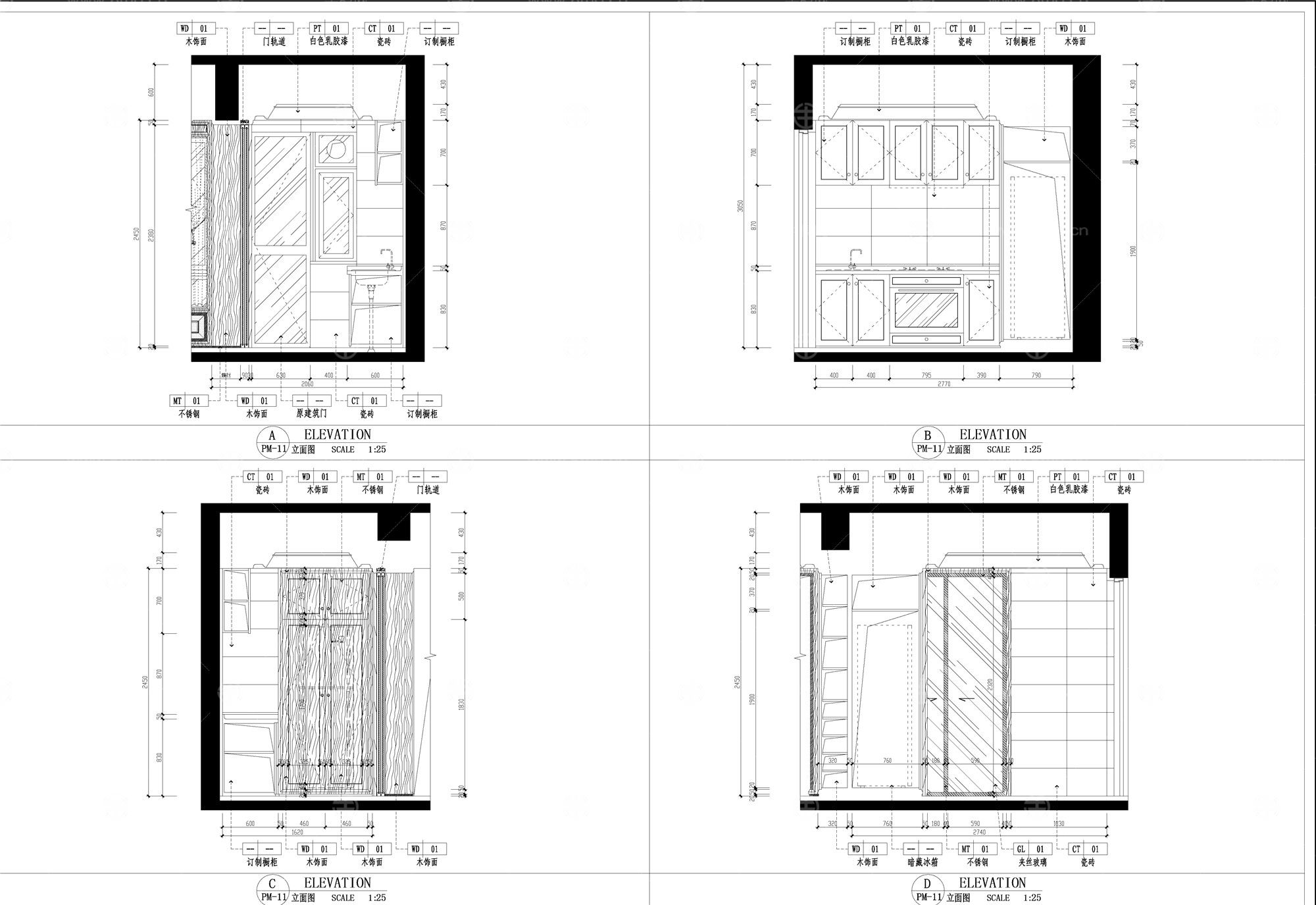 家装施工图，CAD,古典风格风格