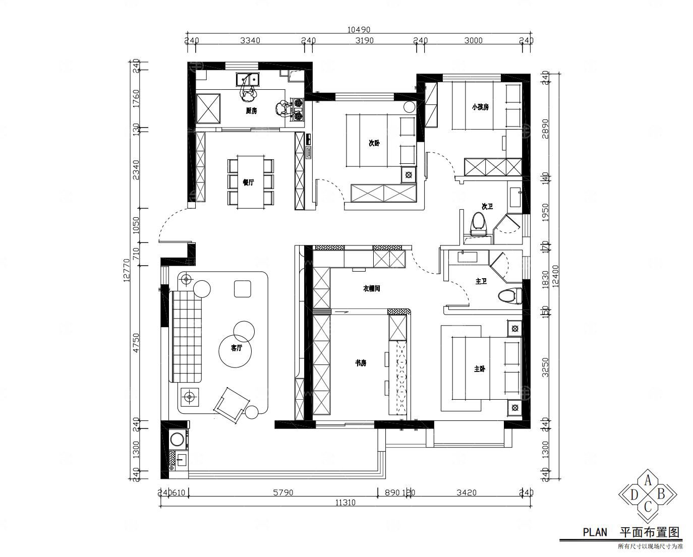 现代，CAD，家装施工图