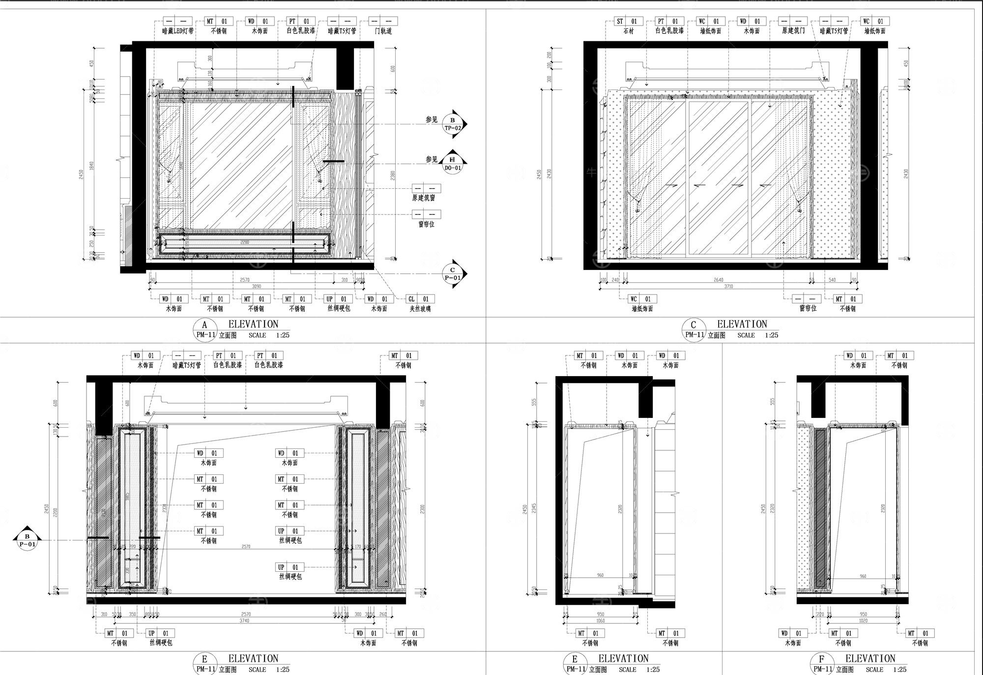 家装施工图，CAD,古典风格风格