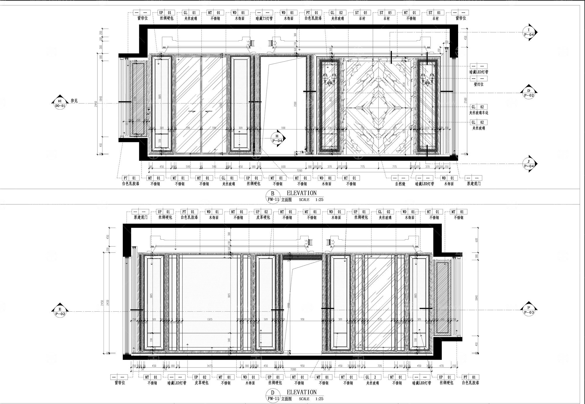 家装施工图，CAD,古典风格风格