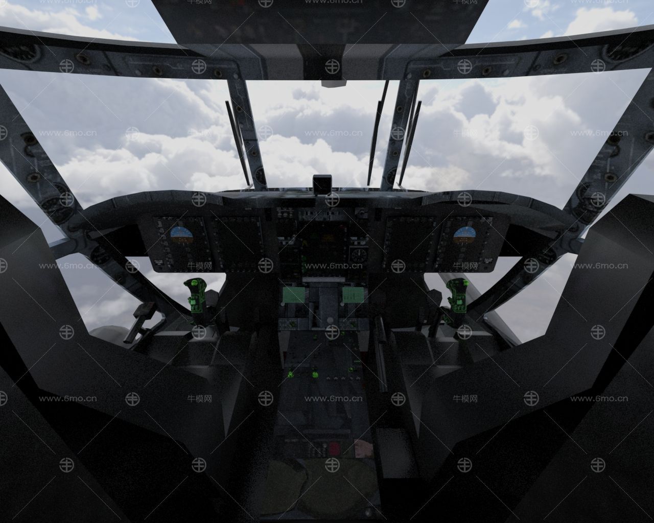 MH47G支奴干特种作战直升机带驾驶舱控制台舱门可开关