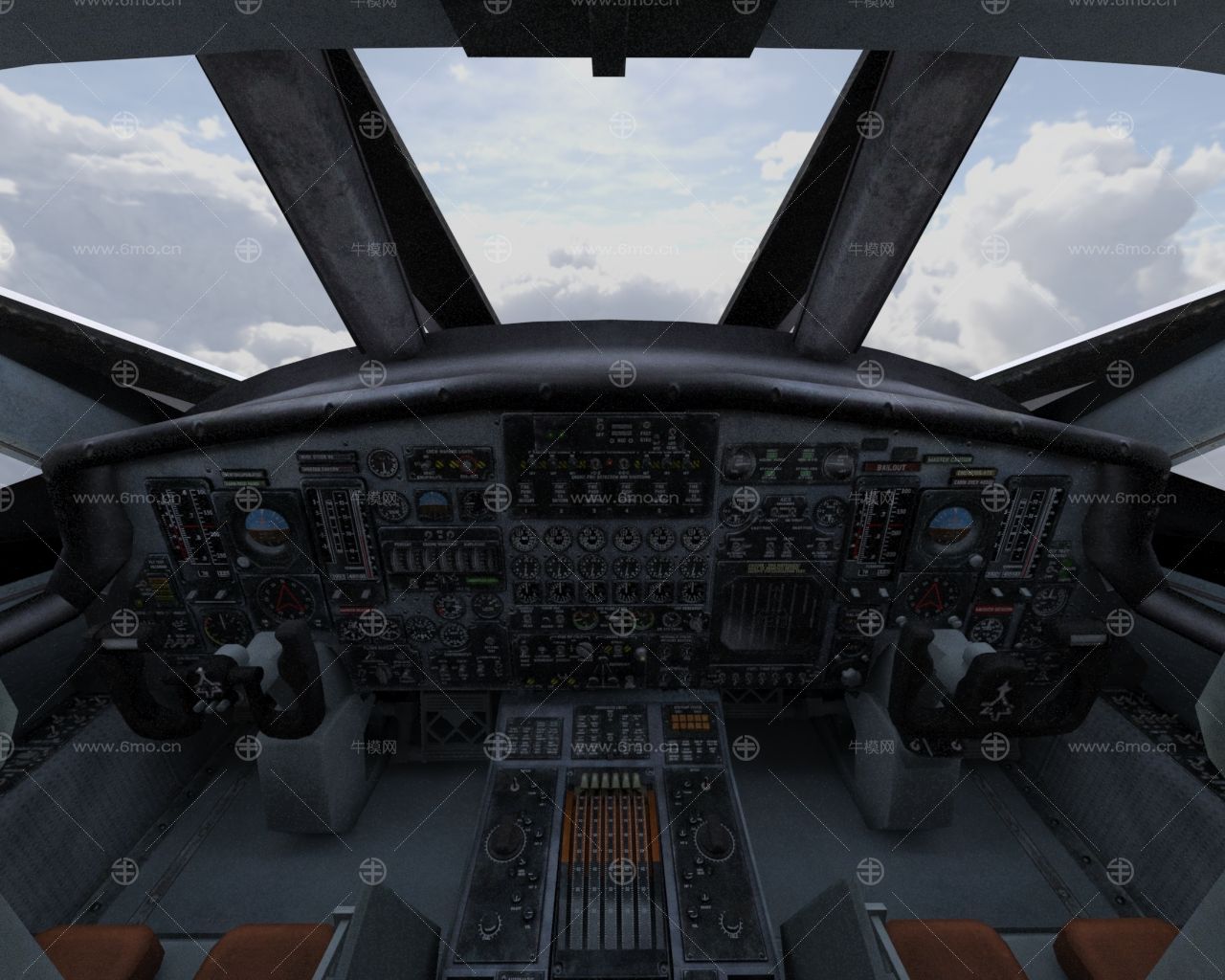 XB70轰炸机，高空高速战略轰炸机，带驾驶舱，控制台，舱门，可开关