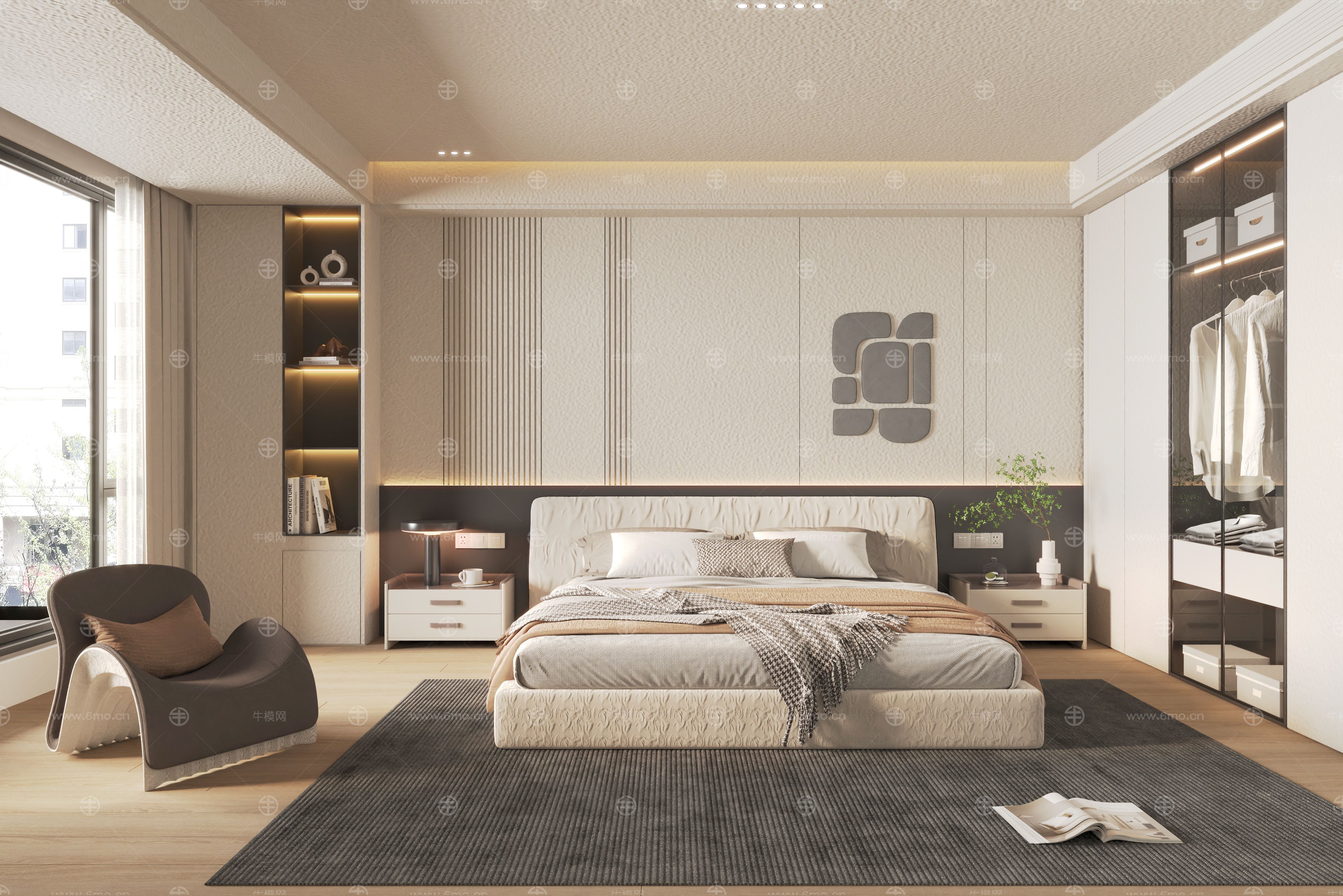 现代卧室3d模型下载