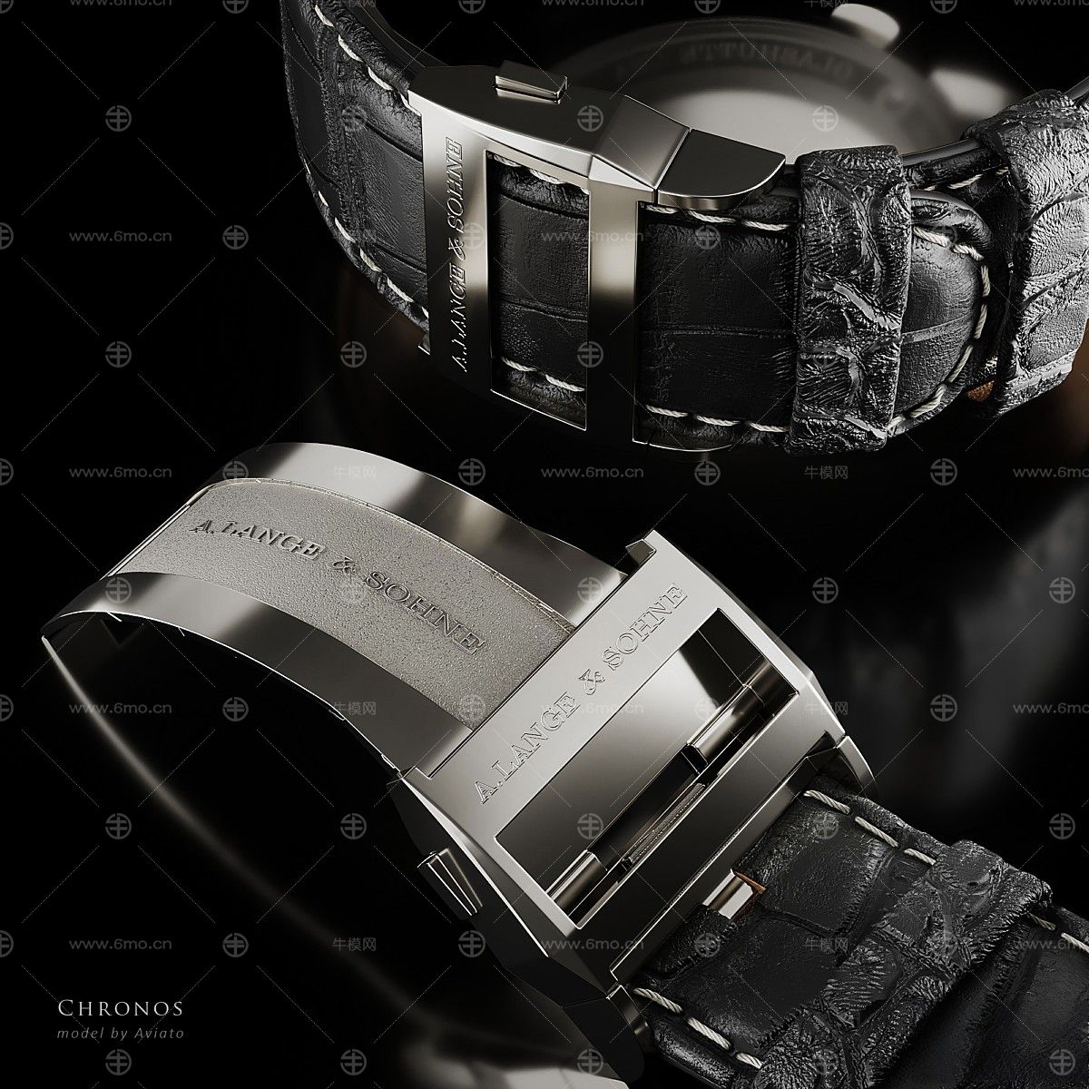 黑色科罗娜系列机械腕表 机械表 腕表 Chronos