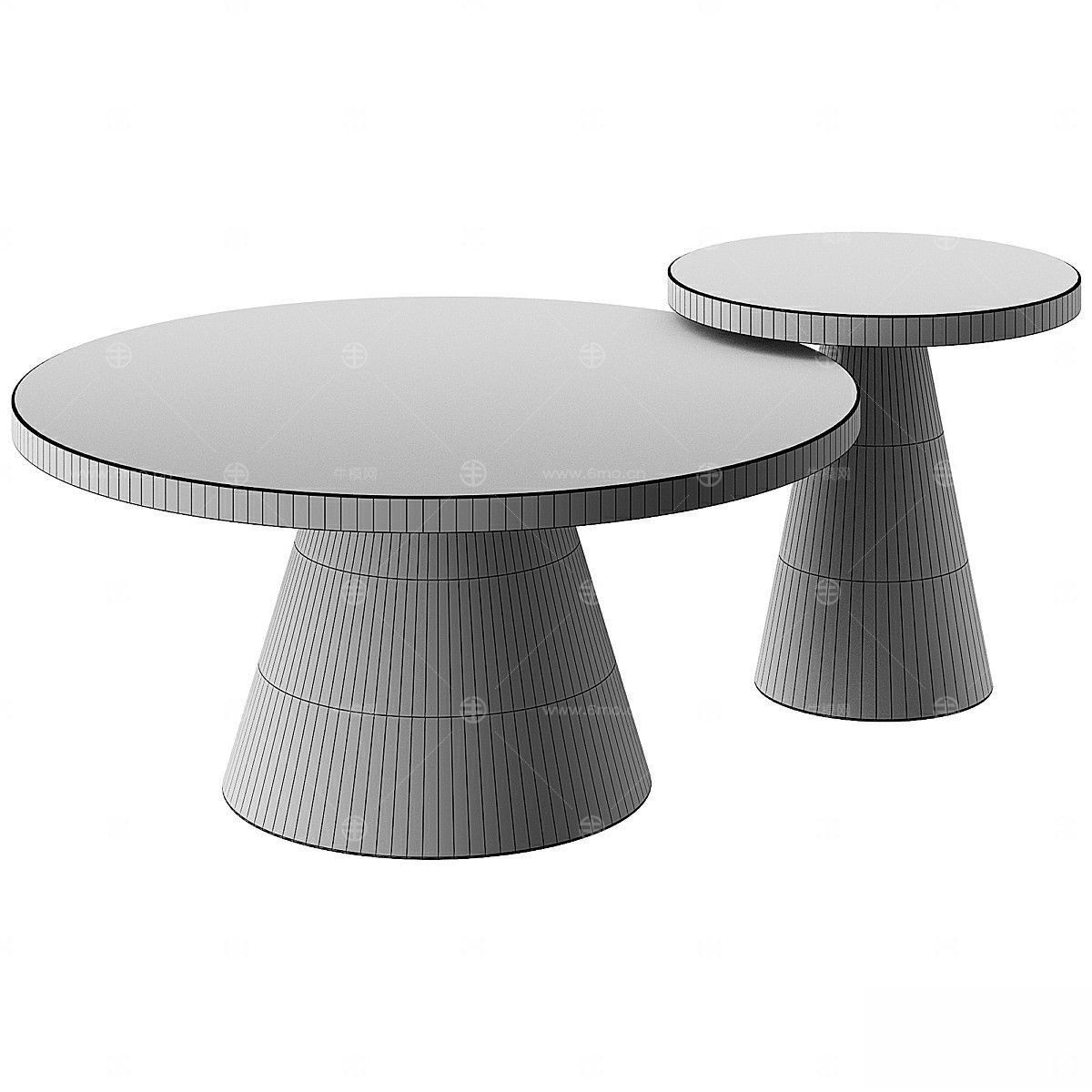 利兹圆形咖啡桌 - 黑色陶瓷咖啡桌和边桌