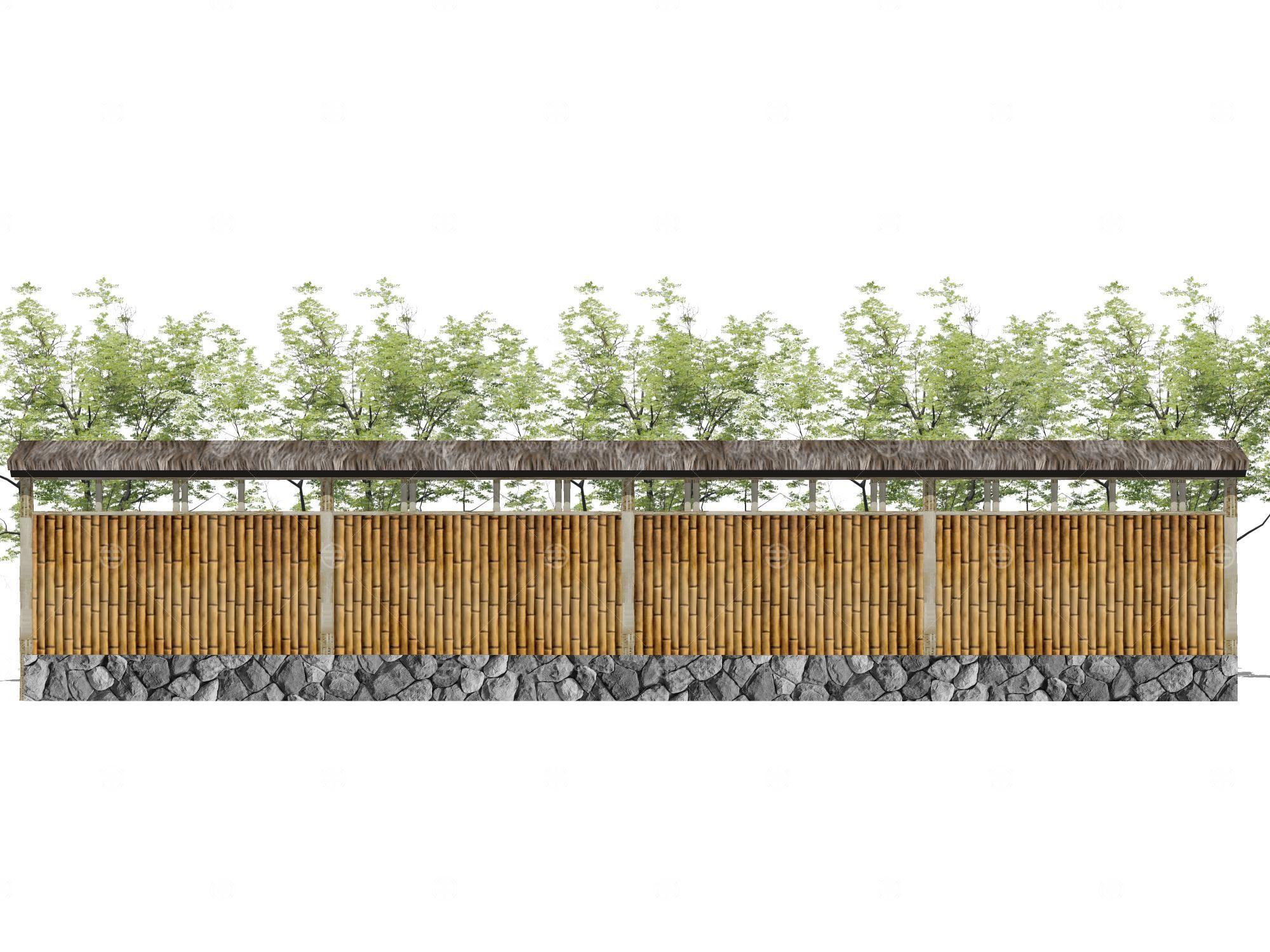 日式竹篱笆围栏护栏隔断竹排木栅栏竹子围墙庭院围墙