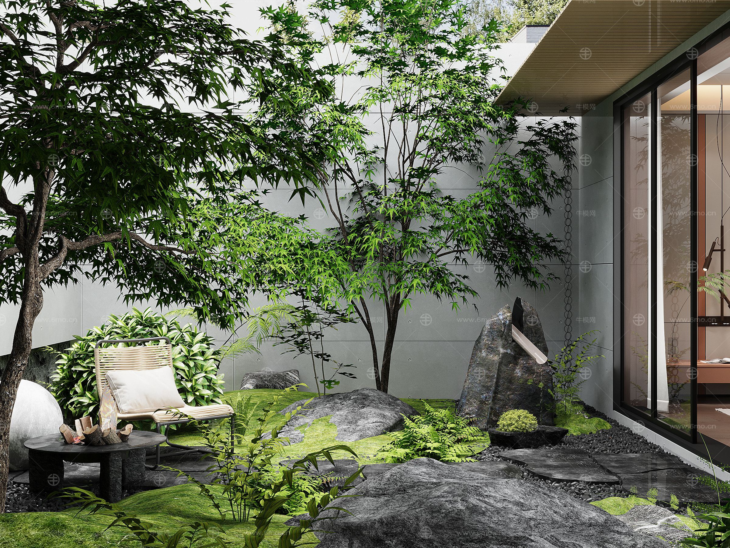 现代庭院景观 景观造景 庭院花园 景观小品