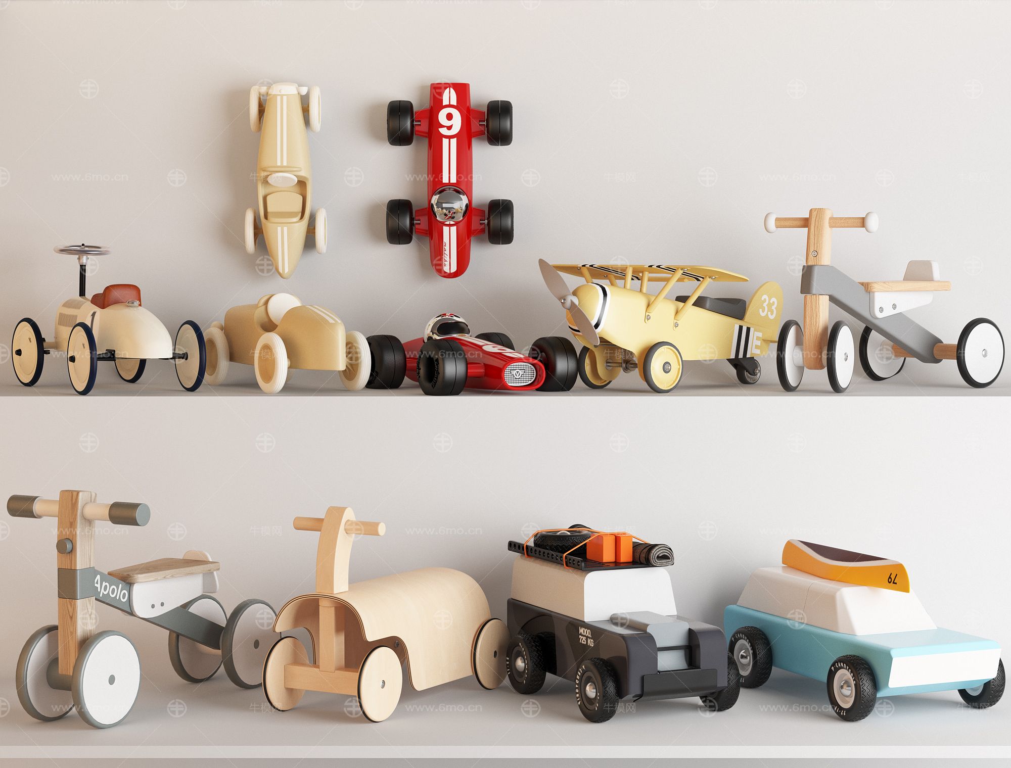 现代儿童玩具车组合