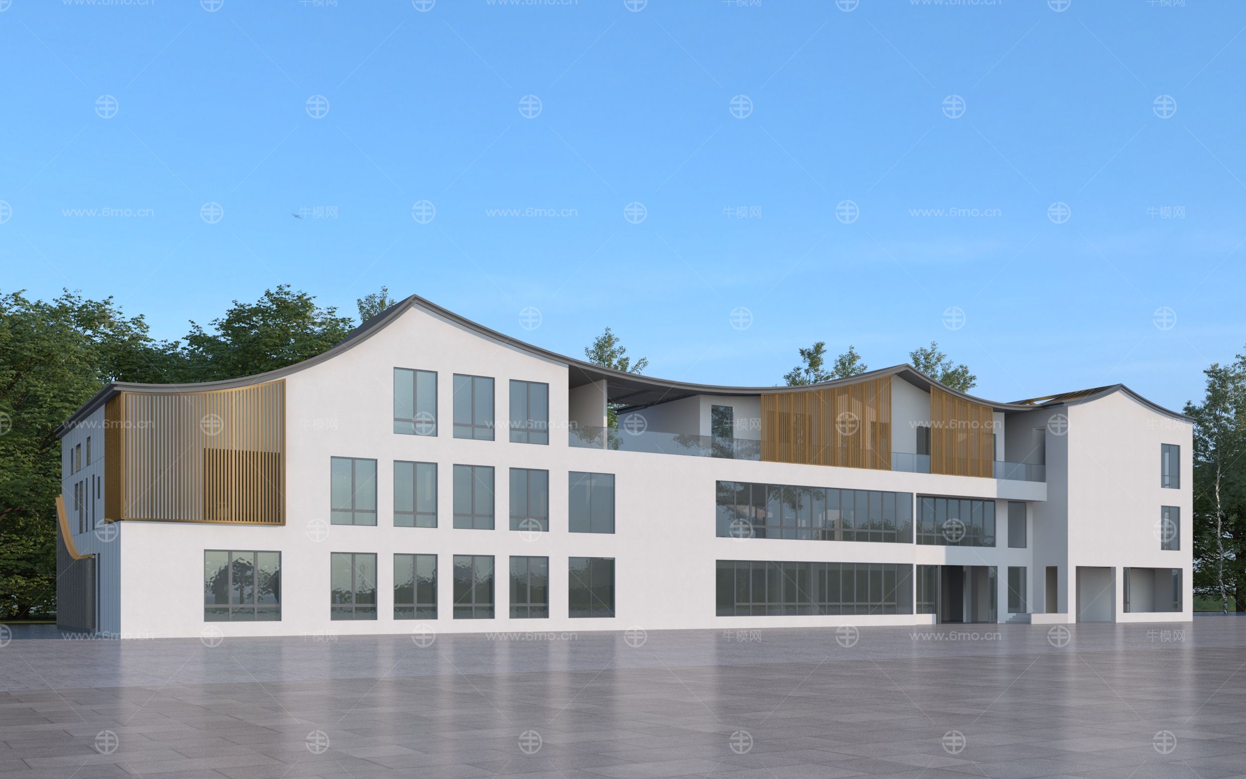 新中式展览馆建筑