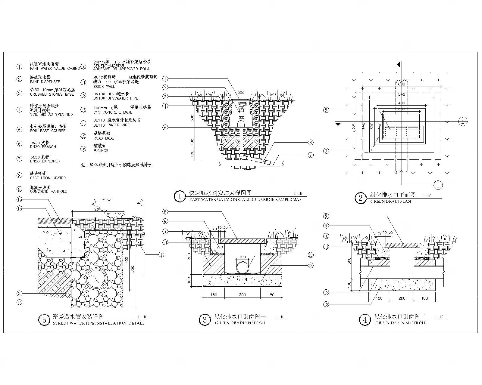 取水阀 排水口CAD