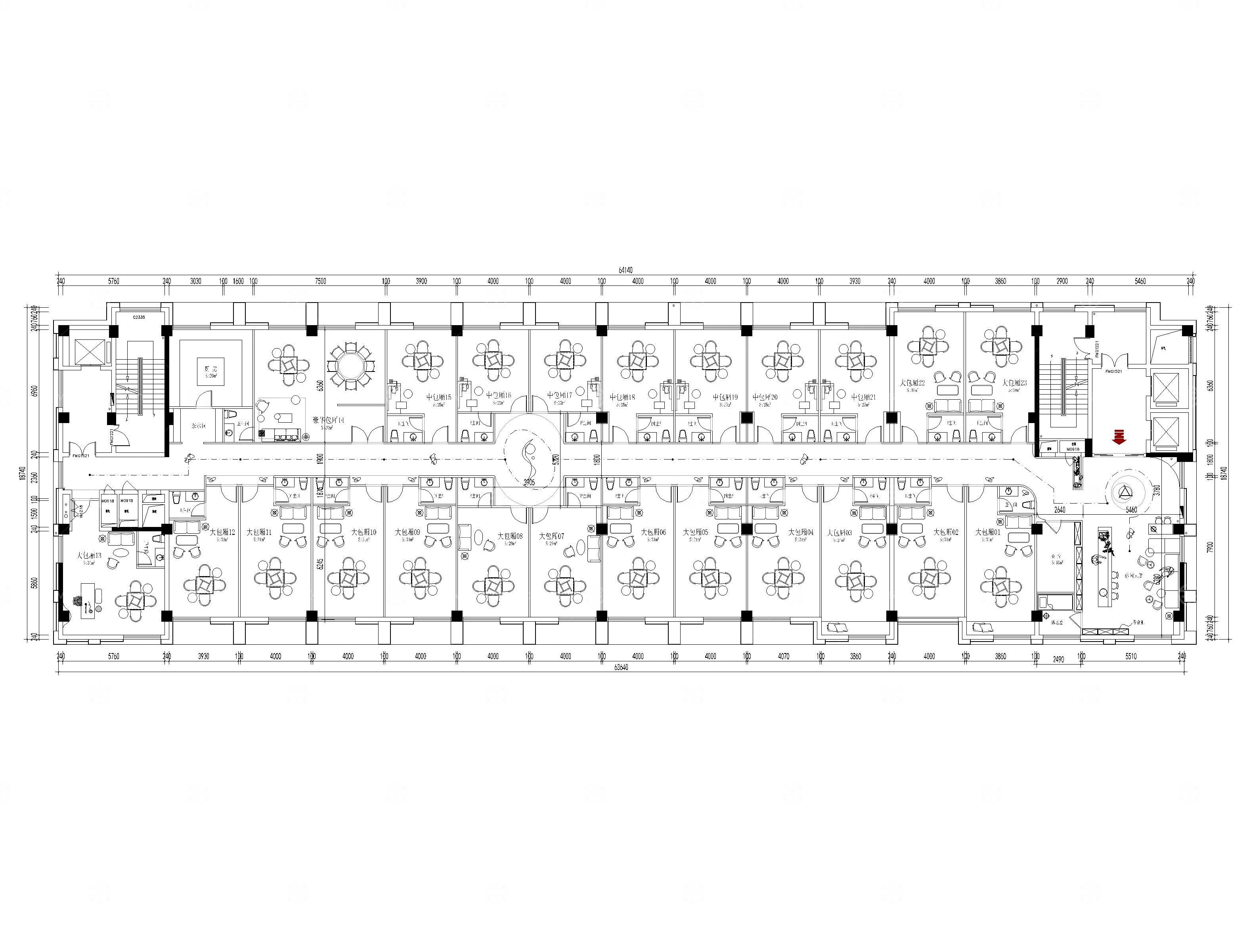 10套棋牌室平面图cad