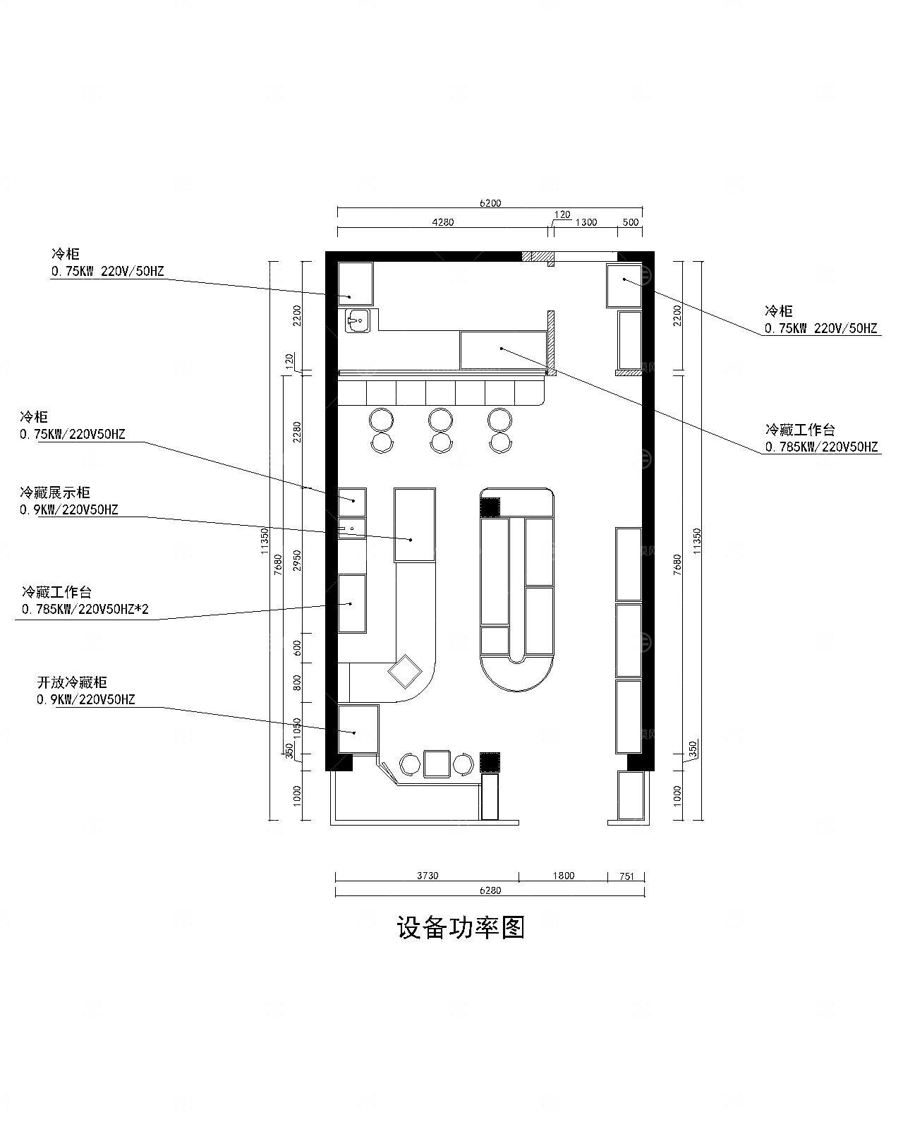 烘焙店效果图+施工图CAD