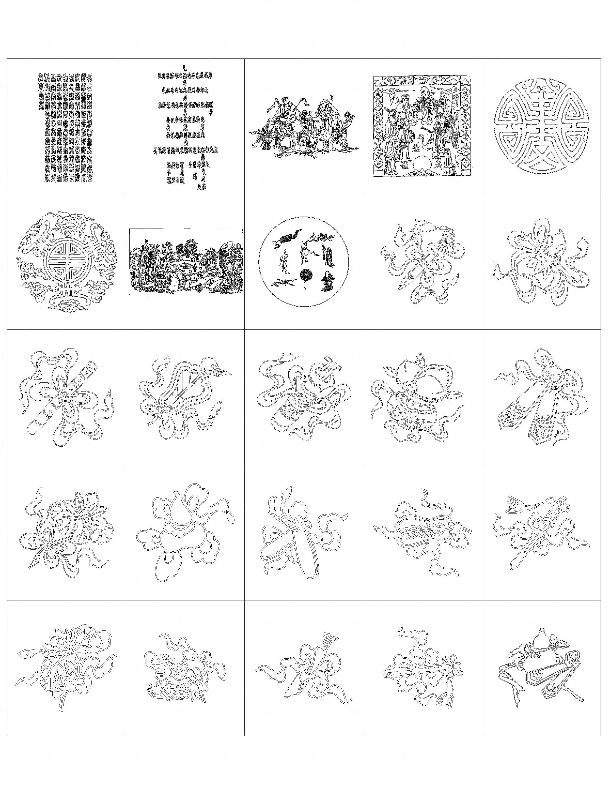 中式图案CAD图库