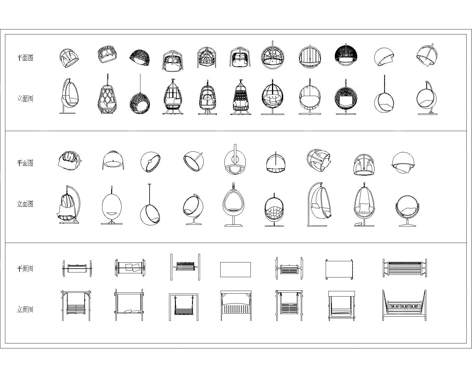 户外家具小品CAD图库