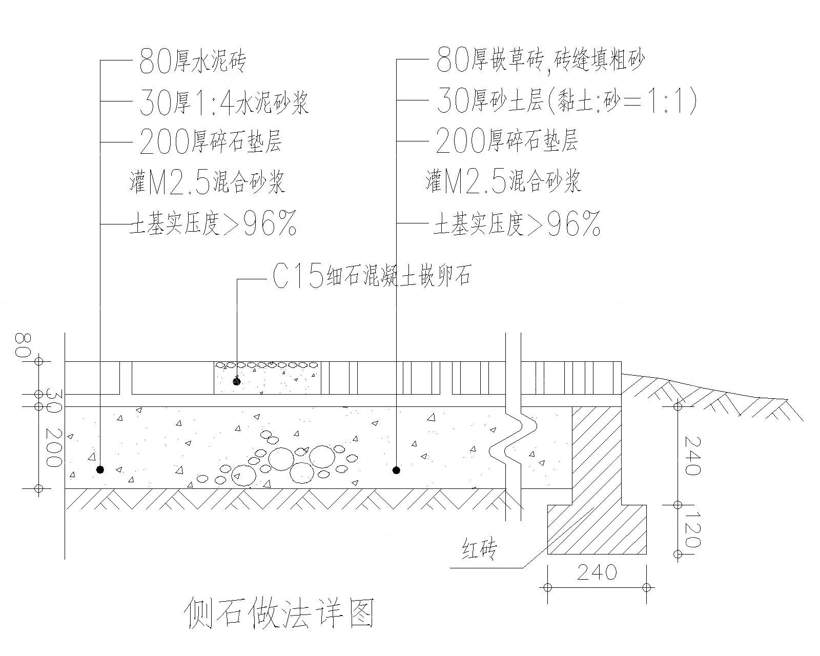 路缘侧石CAD