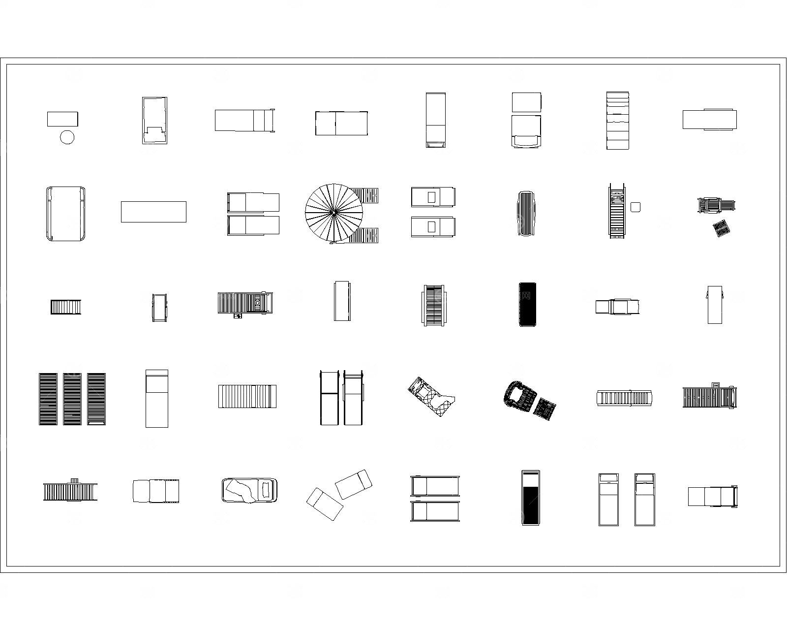 户外家具小品CAD图库