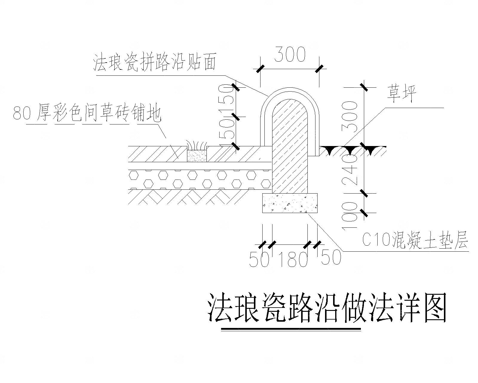 路缘侧石CAD