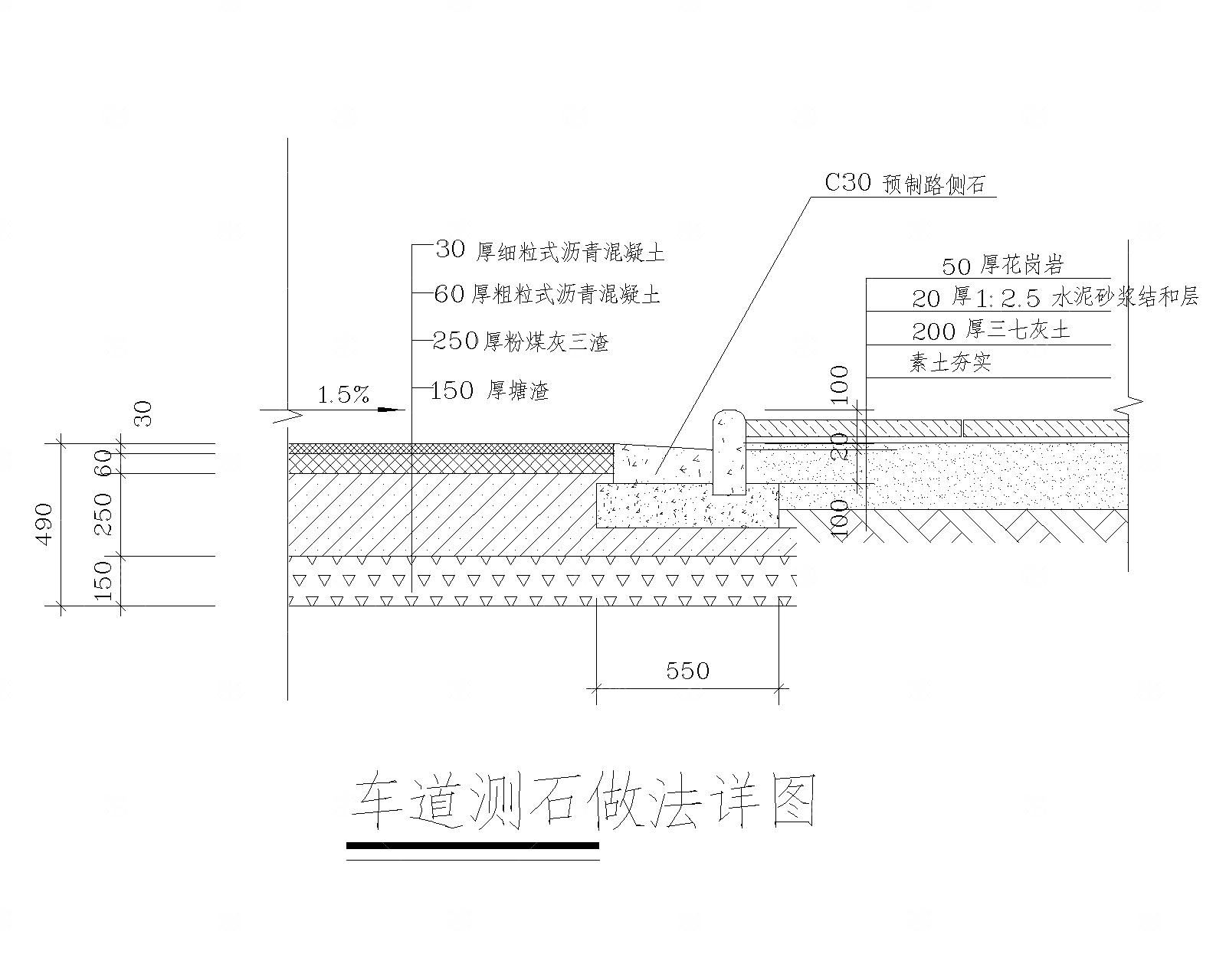 路缘侧石CAD