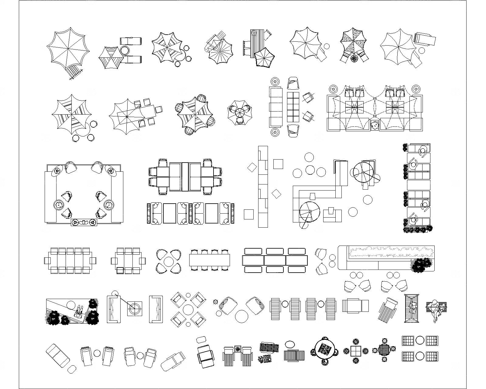 户外家具小品CAD图库