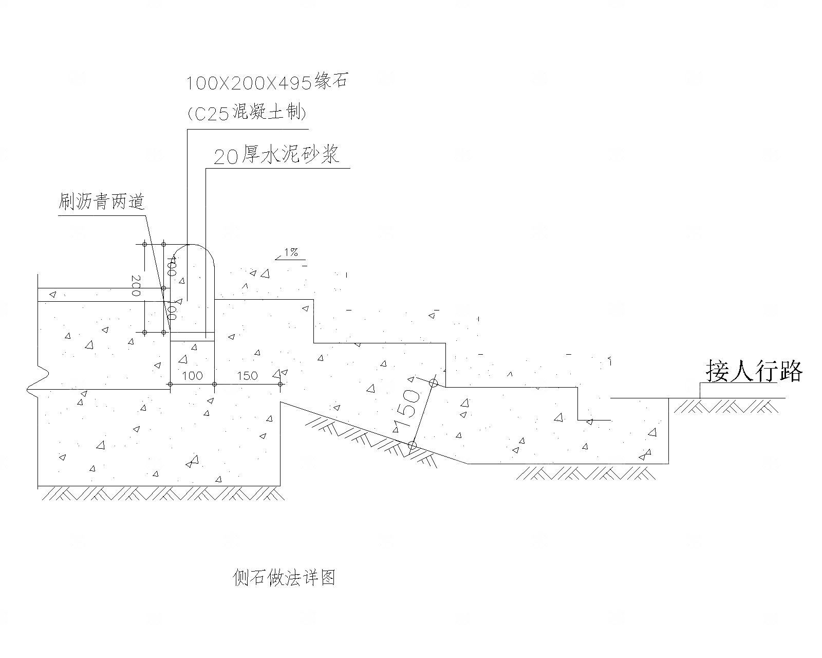 路缘侧石CAD