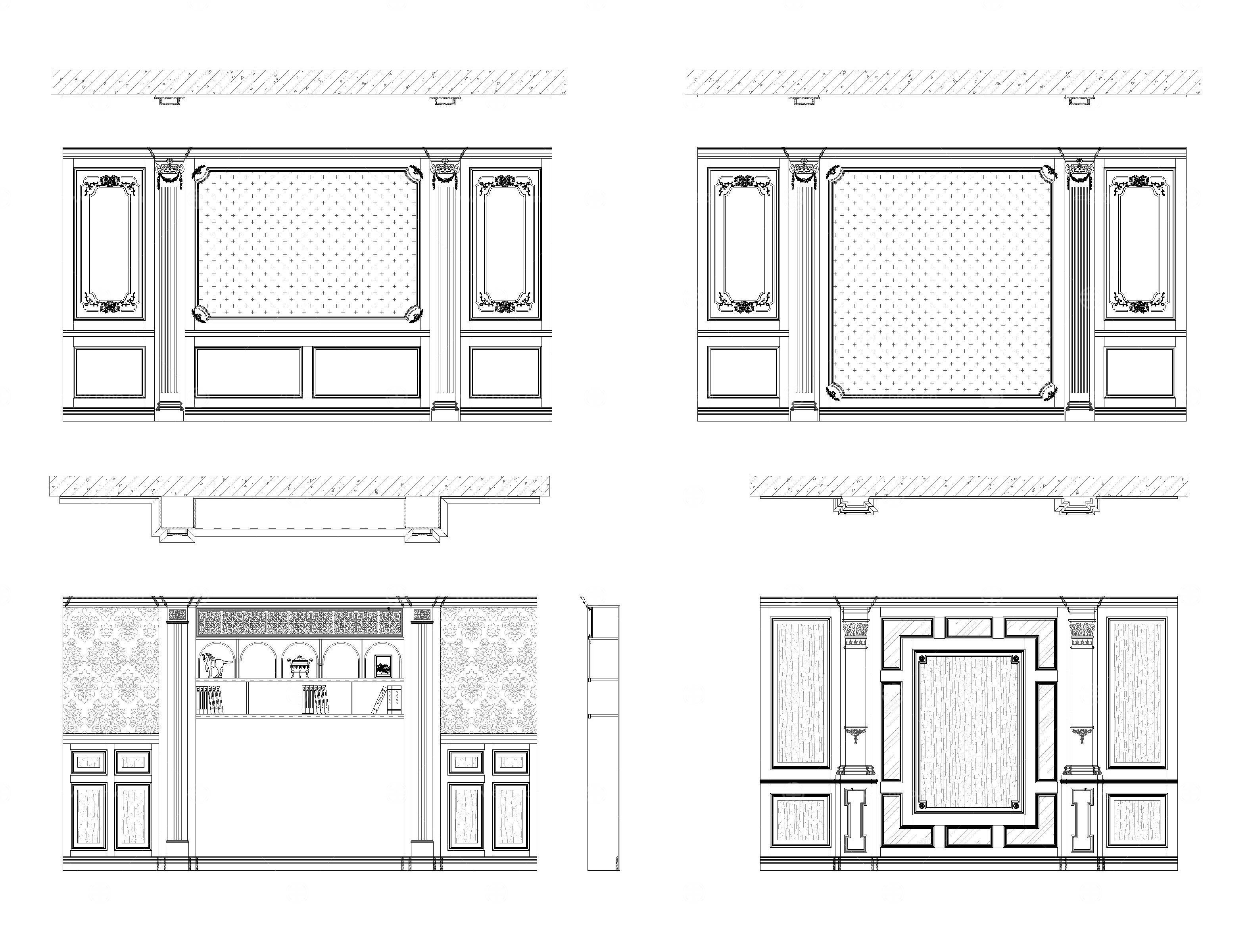 常用墙板CAD图库