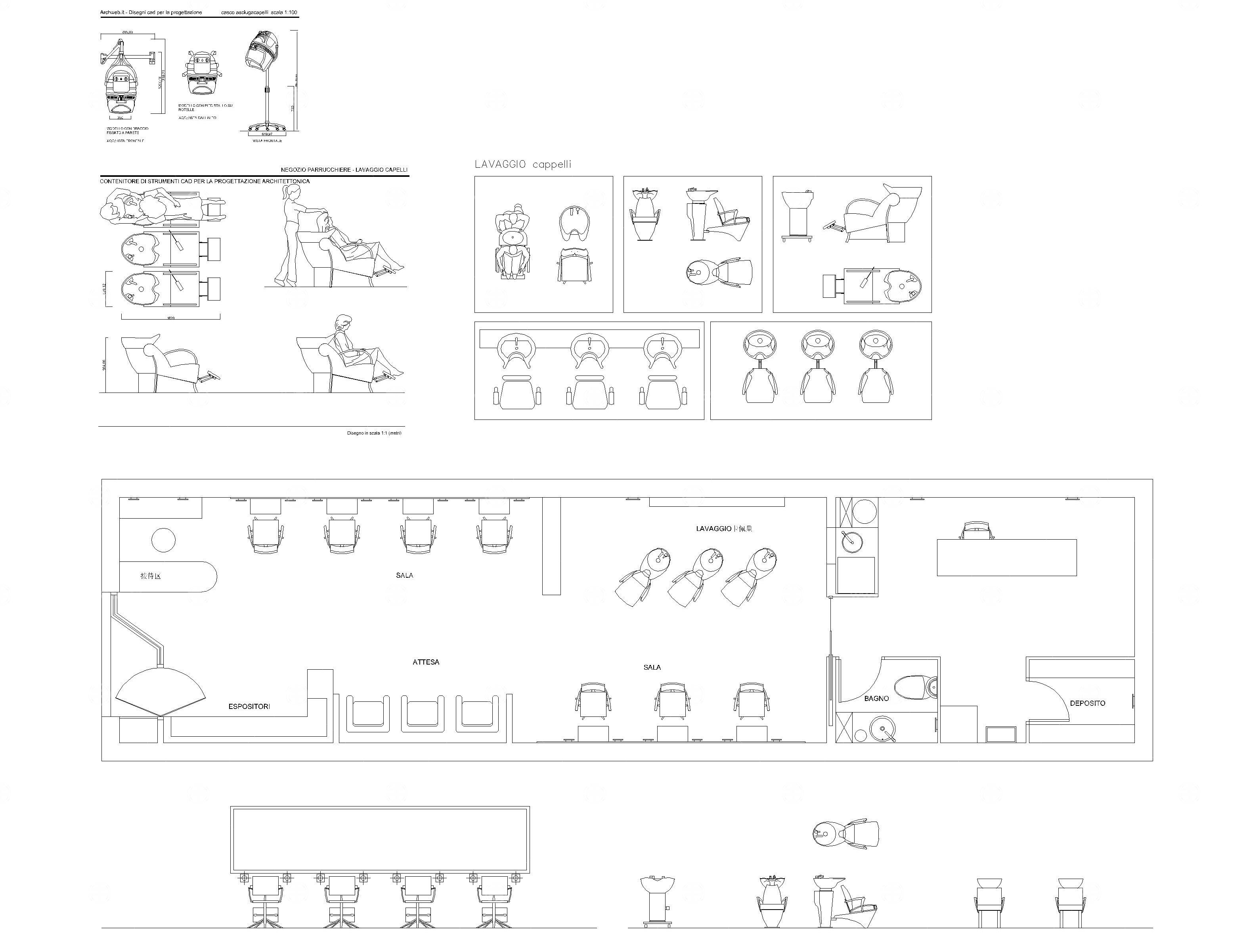 美容美发医疗模型图库CAD