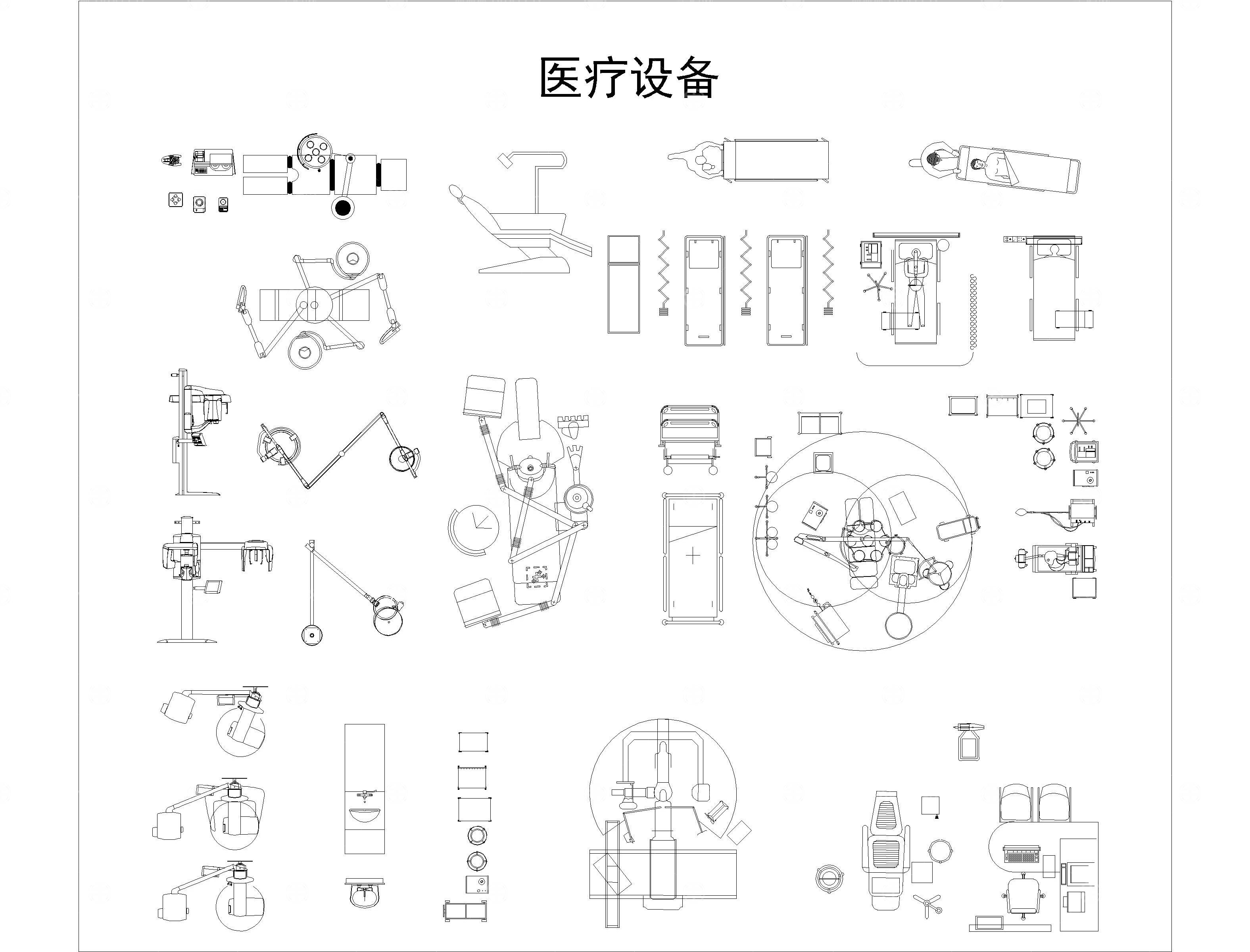 美容美发医疗模型图库CAD