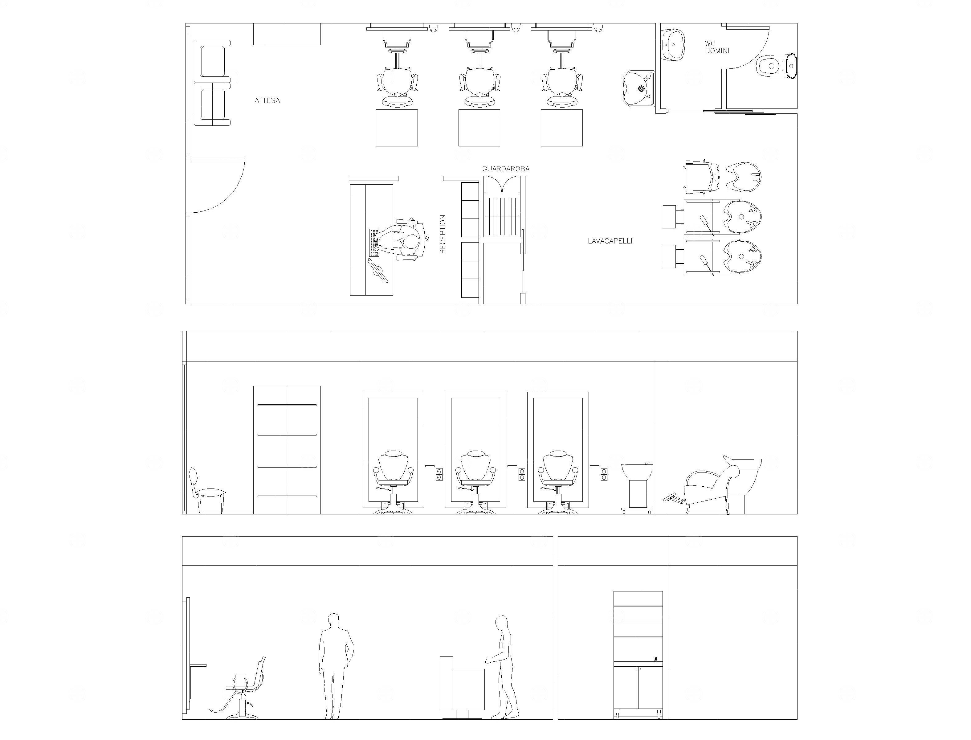 美容美发医疗模型图库CAD