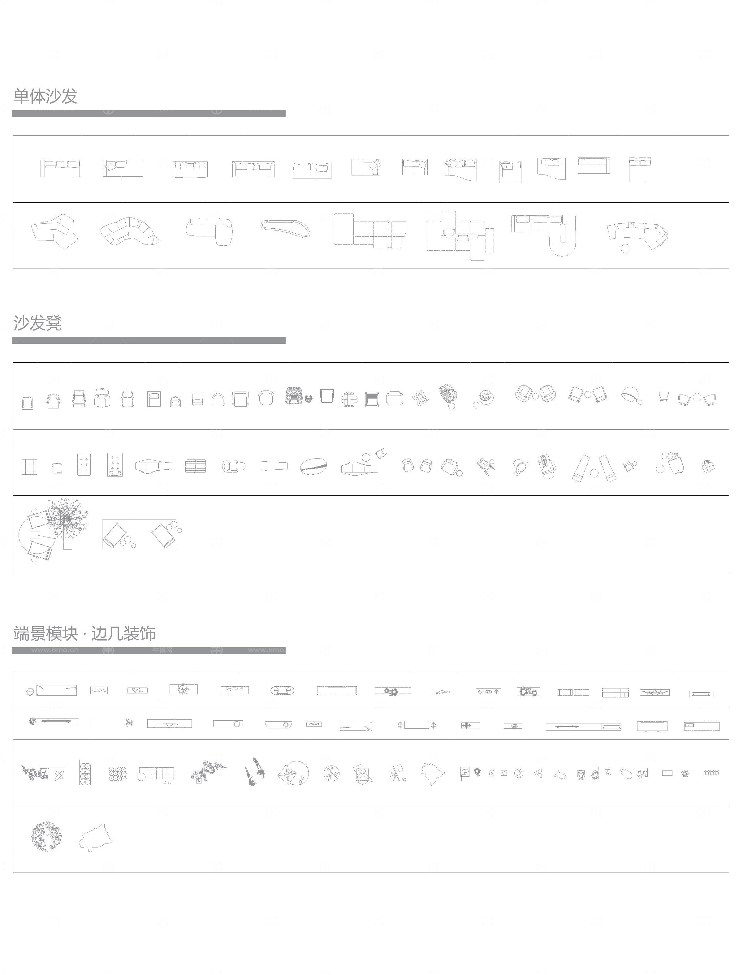 网红cad平面图库