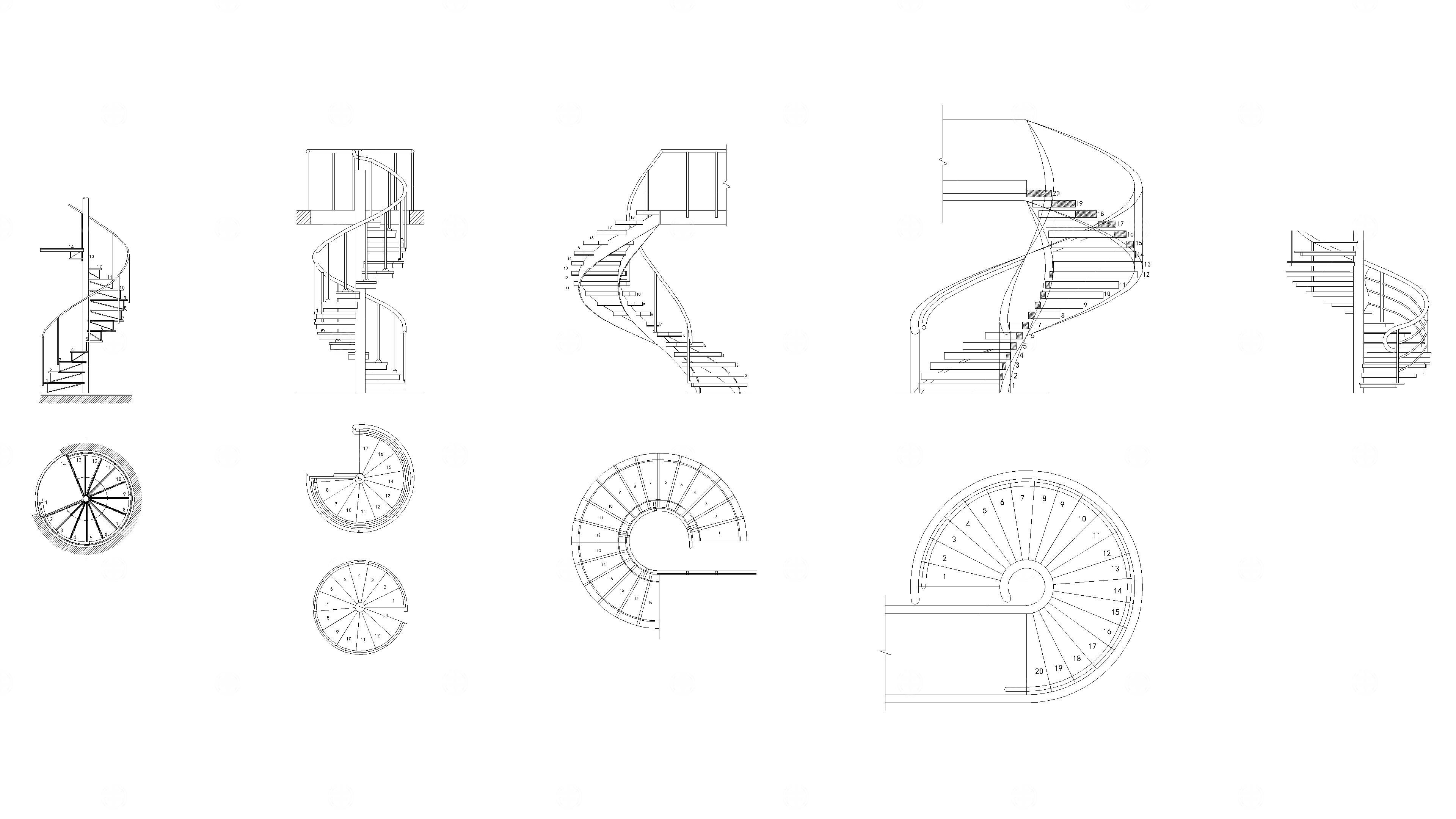 螺旋梯Dwg