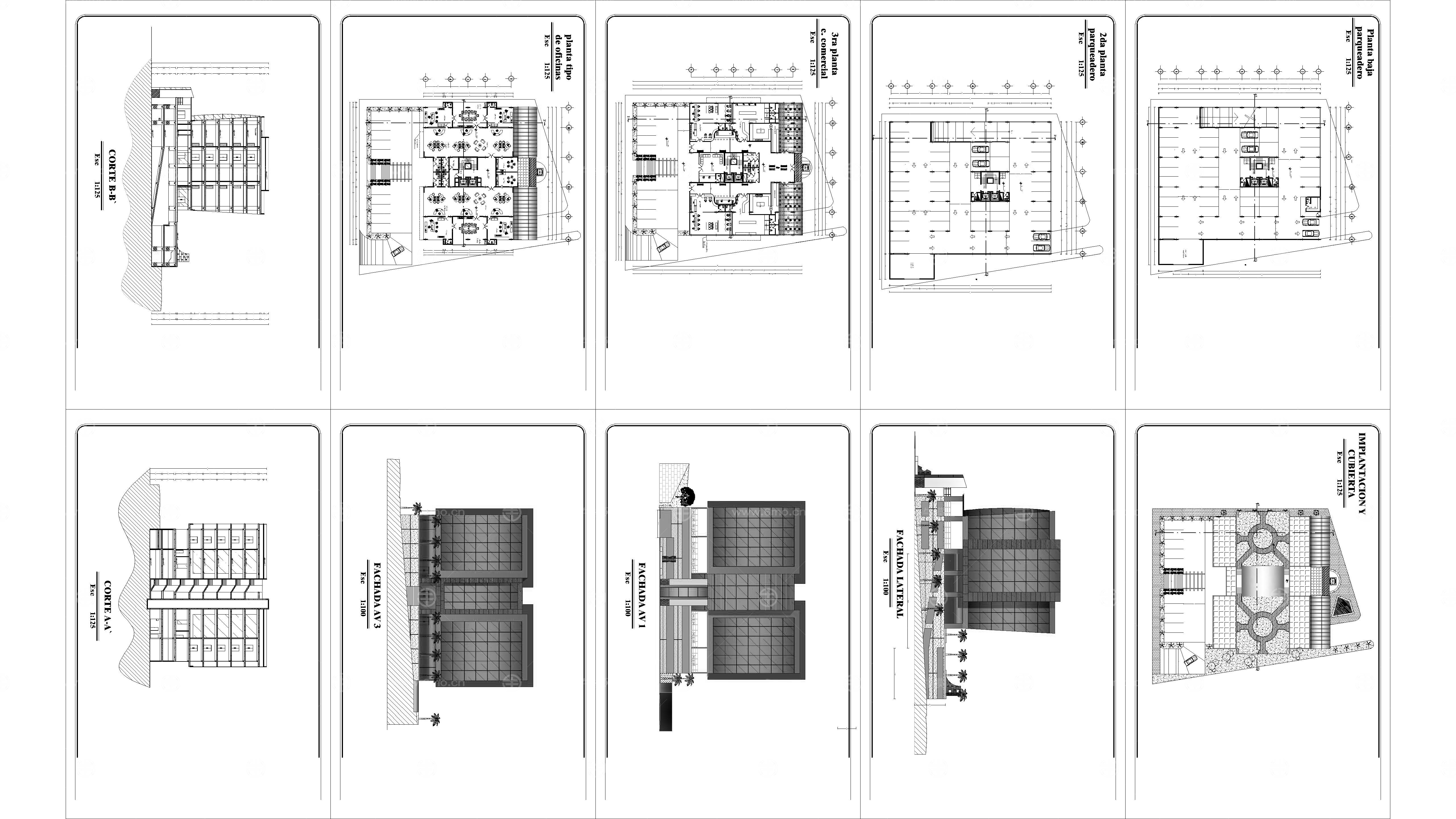 第一停车场和办公楼项目图纸