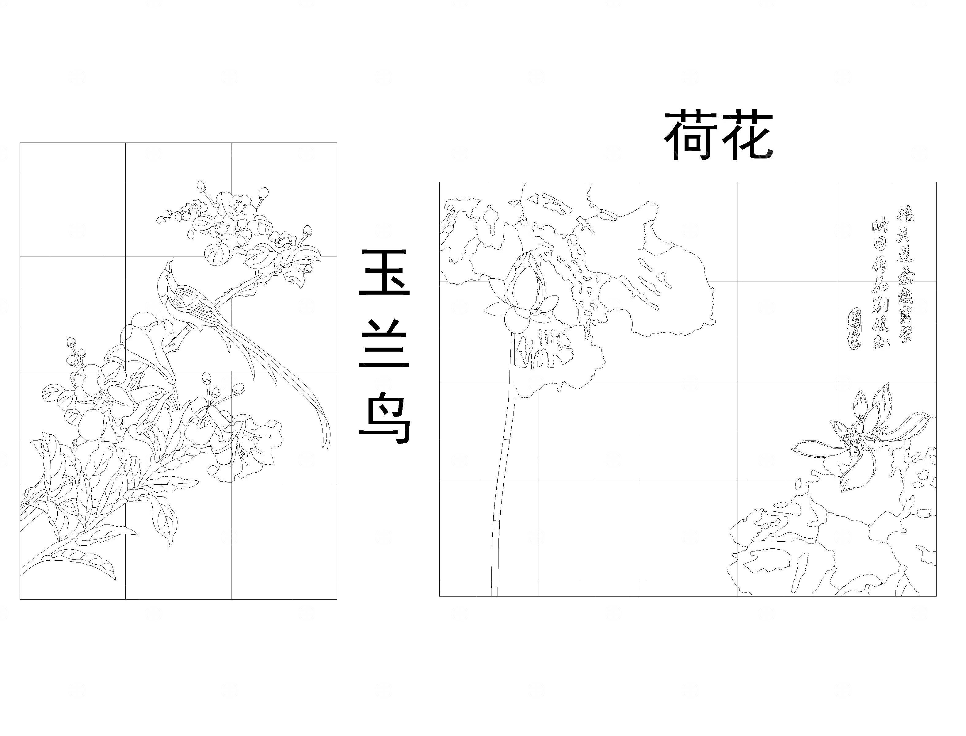 中式风装饰CAD图案