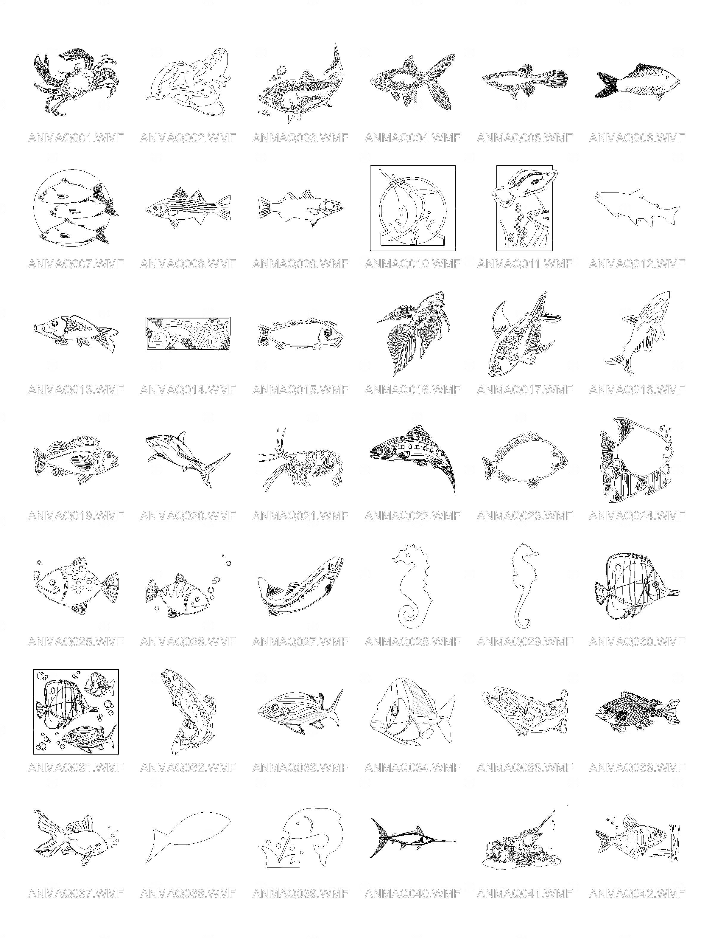海洋生物CAD图库