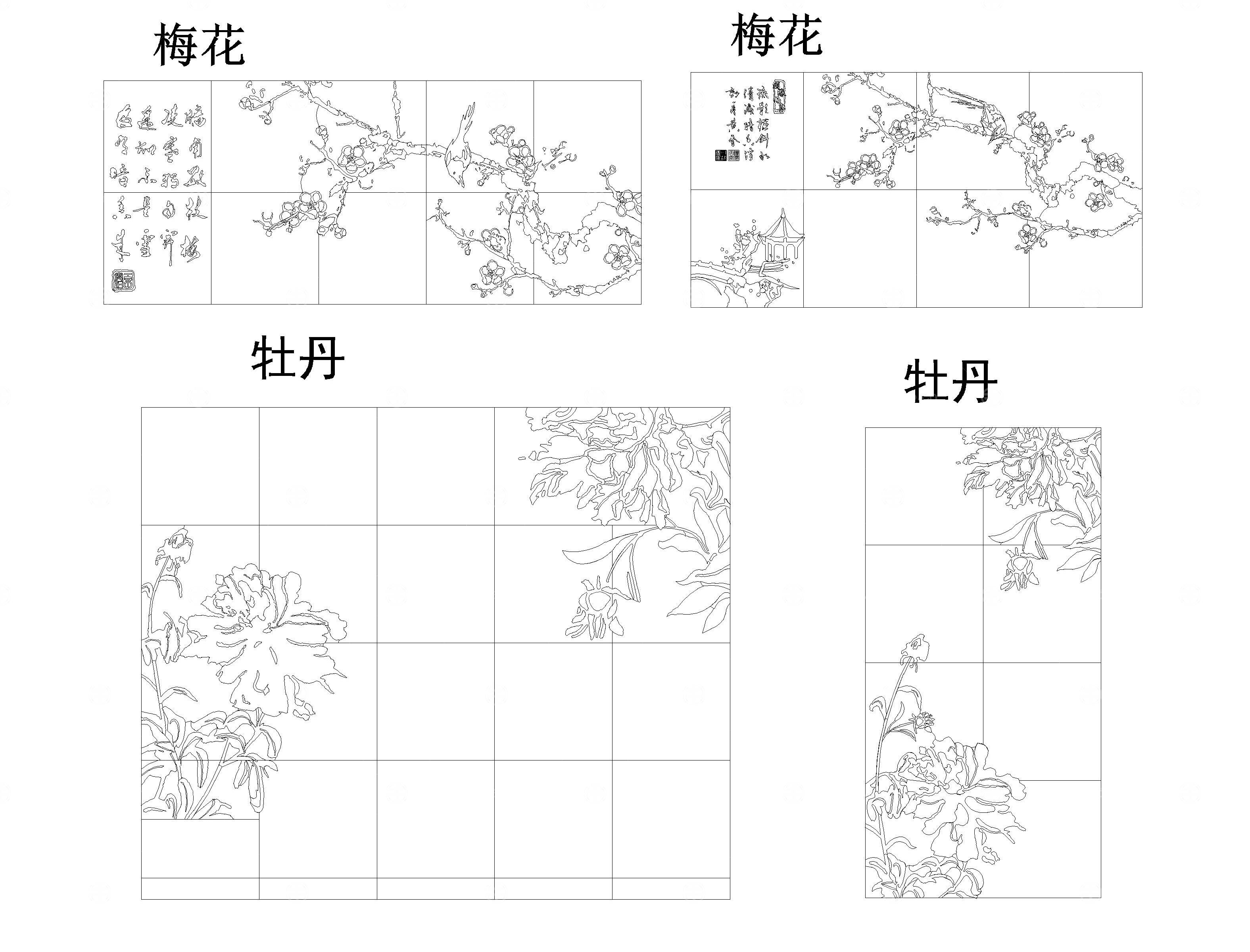 中式风装饰CAD图案