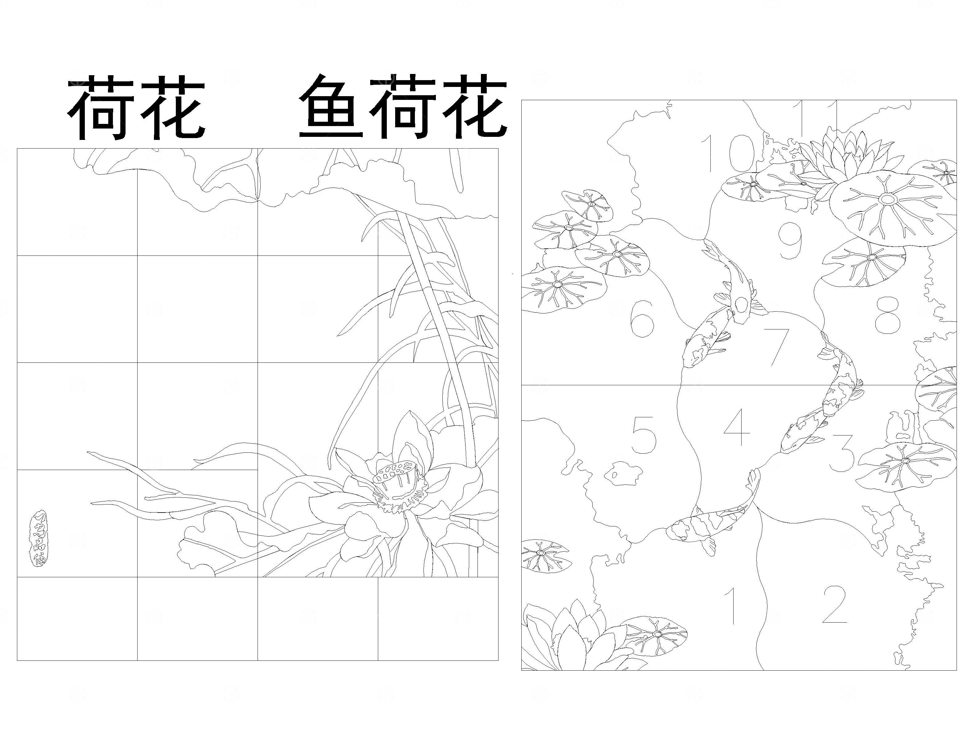中式风装饰CAD图案
