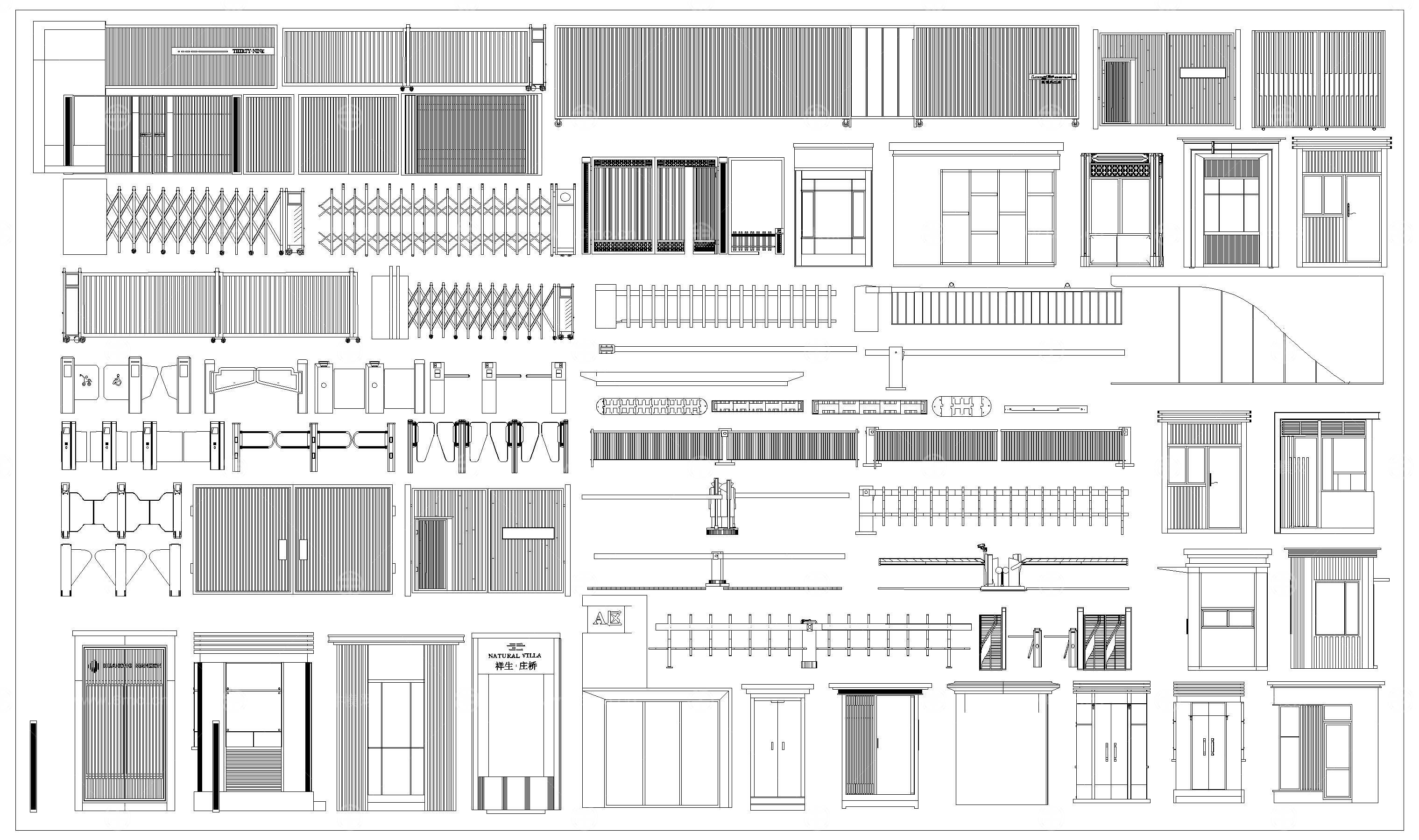 闸门道闸CAD图库