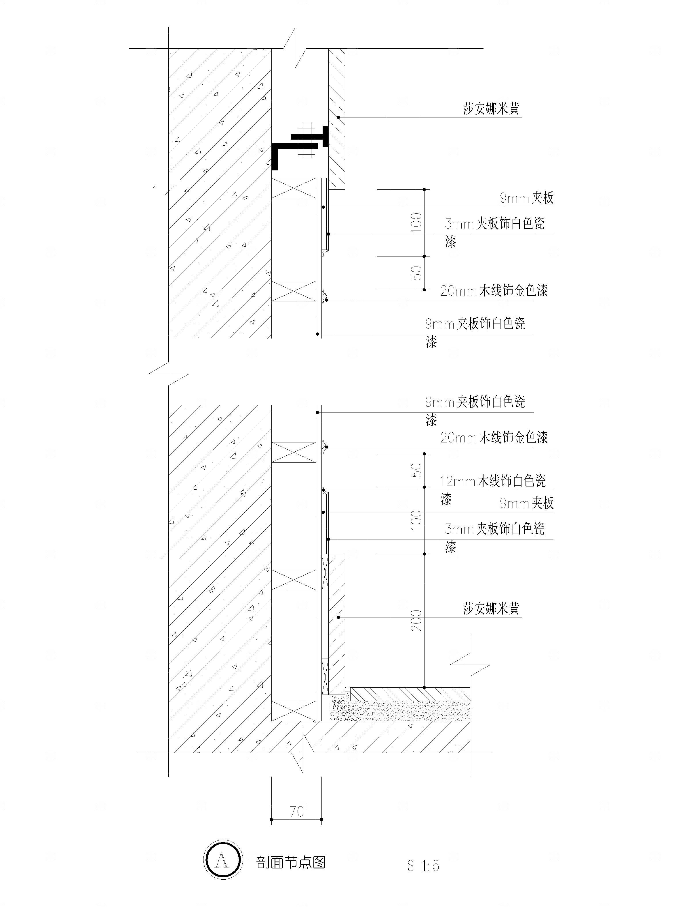 常用木饰面节点图26个