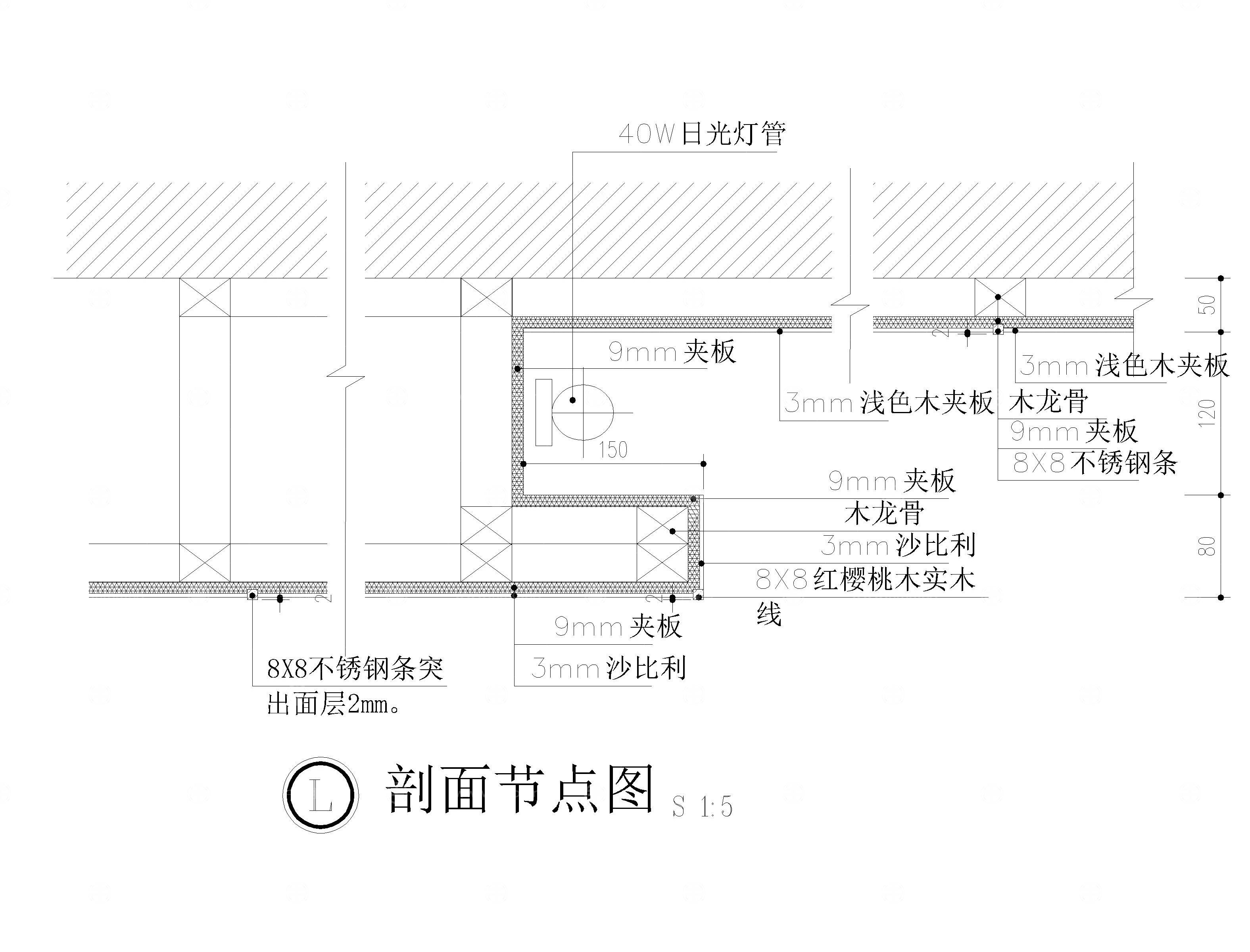常用木饰面节点图26个