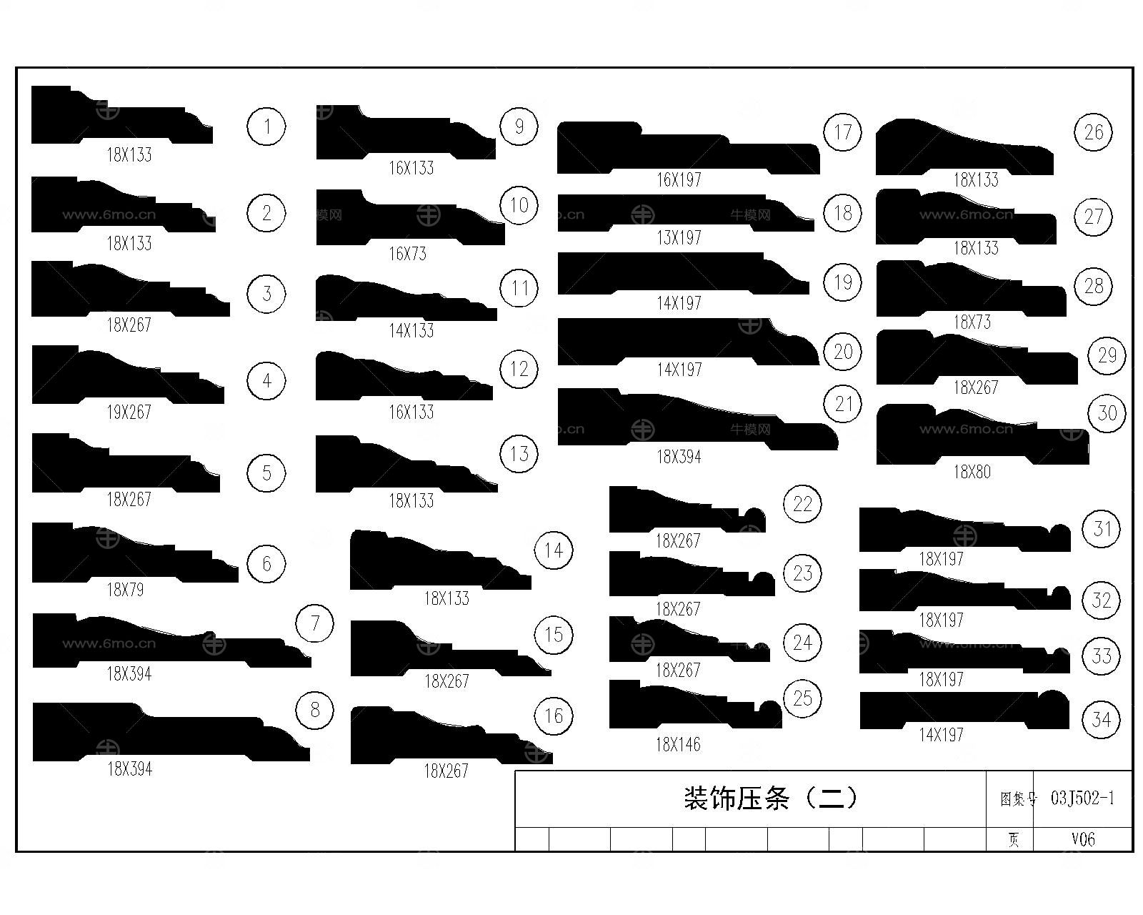 欧式装饰线条CAD