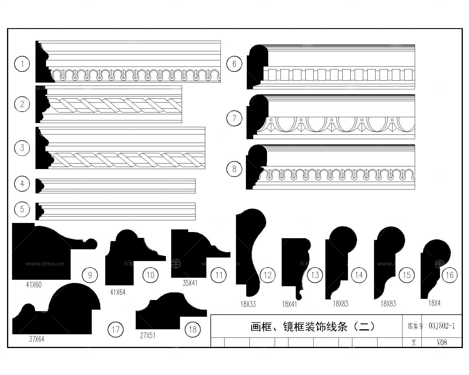 欧式装饰线条CAD