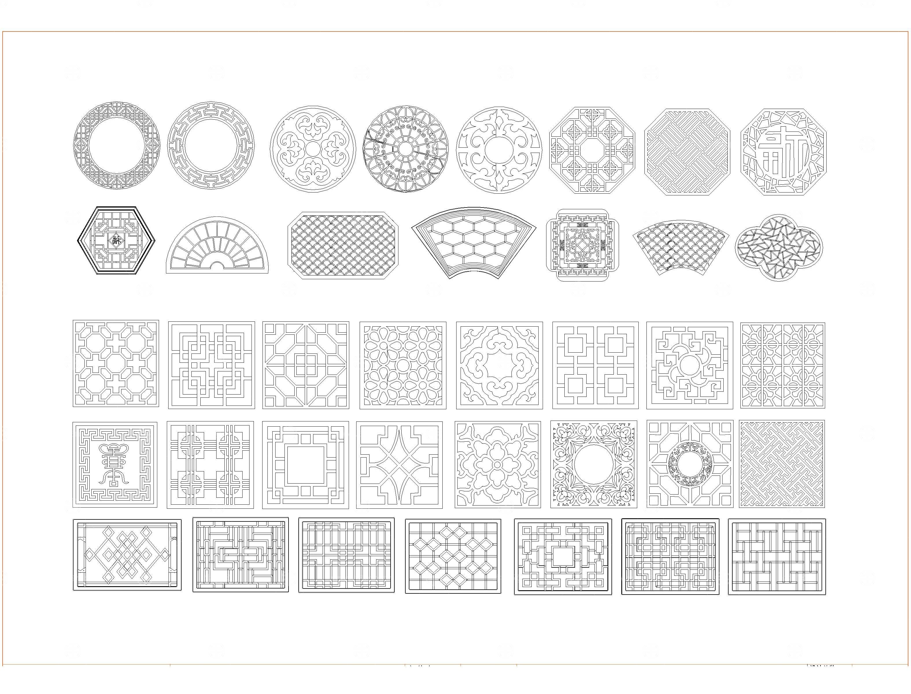 中式门窗花窗CAD