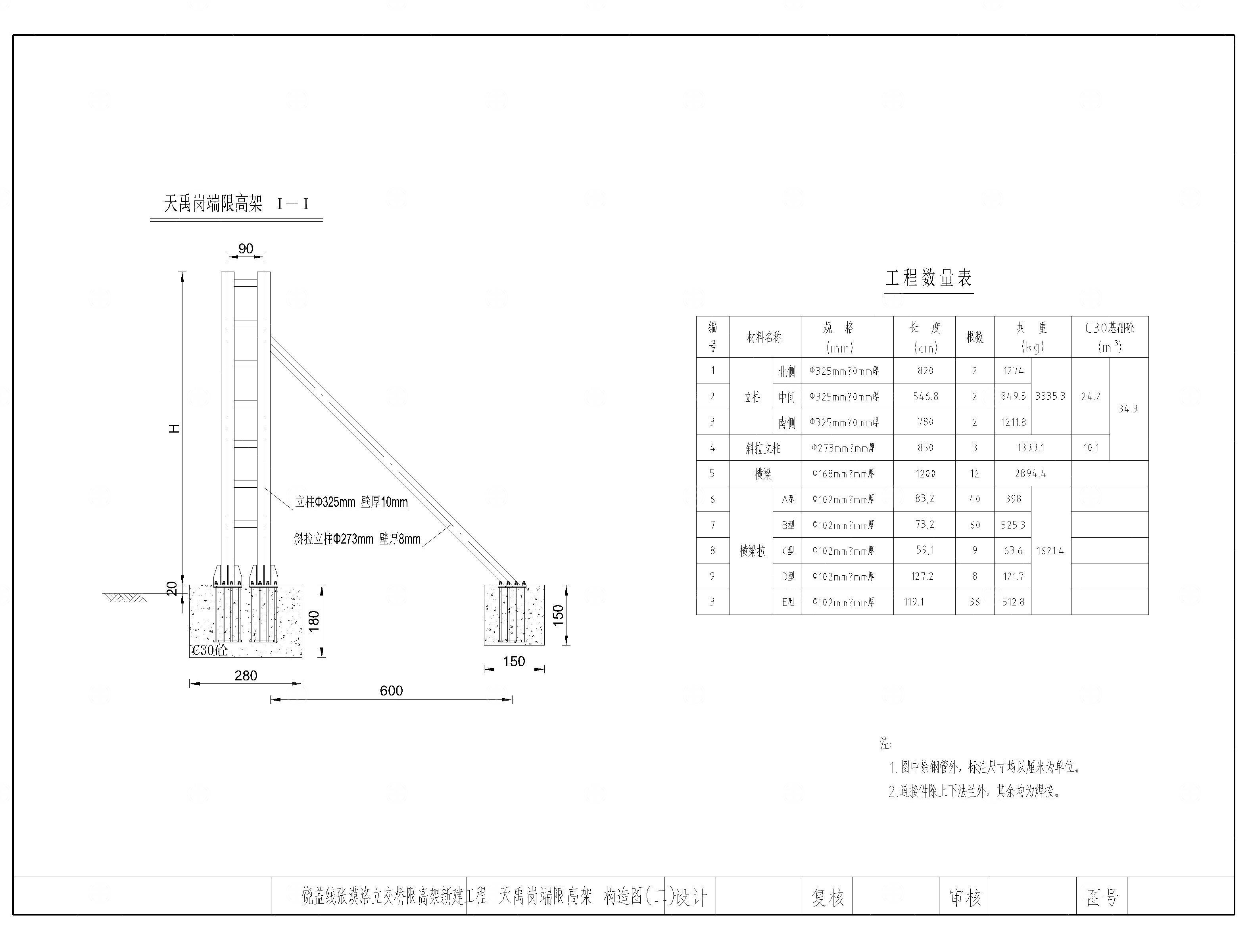 限高龙门架CAD施工图